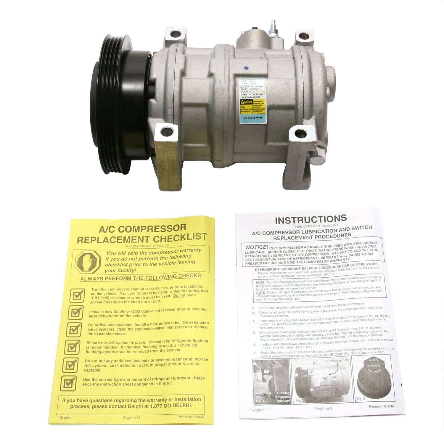 Delphi CS20117 10S17 Air Conditioning Compressor - Replacement for Car AC System, Home & Auto Repair Use