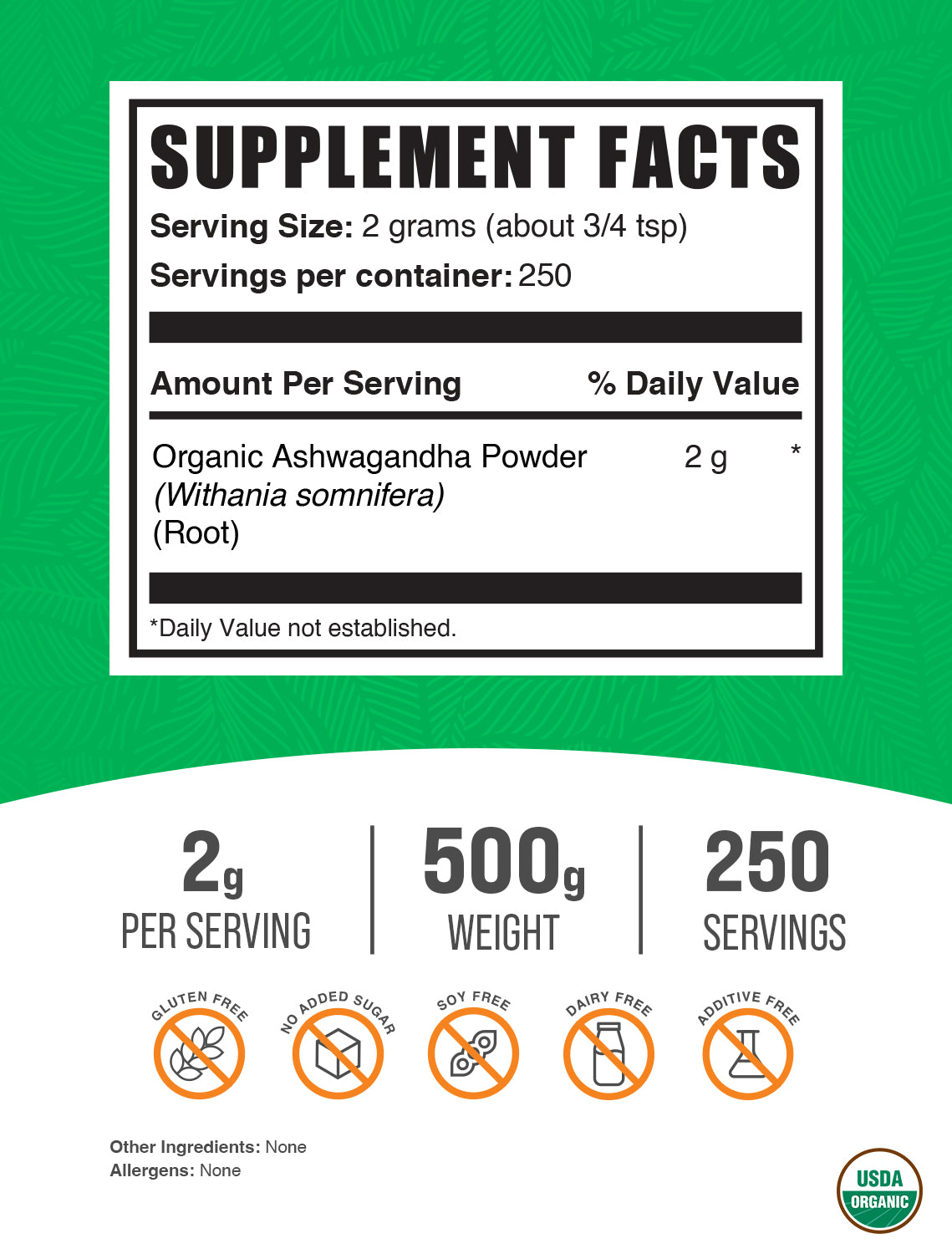 Organic Ashwagandha Powder - 100% Pure, Vegan & Stress Relief Supplement for Energy, Sleep & Immunity Support - Perfect for Smoothies, Tea & Daily Wellness Routine