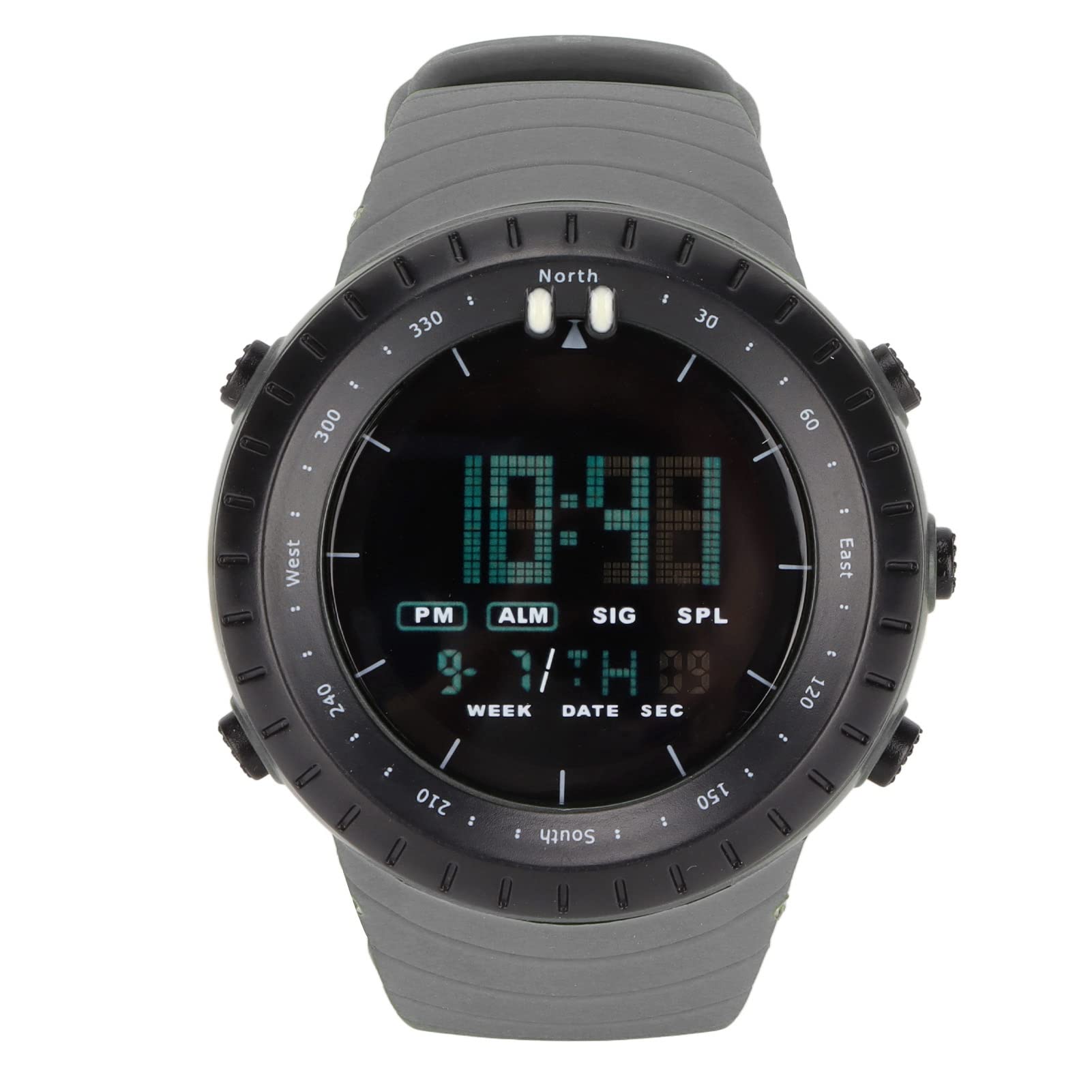 Men's Digital Outdoor Sports Watch - HZ500 Waterproof Multifunctional Electronic Wristwatch with LCD Backlight & Large HD Screen | Perfect for Running, Cycling, Hiking, Camping & Casual Wear (Grey)