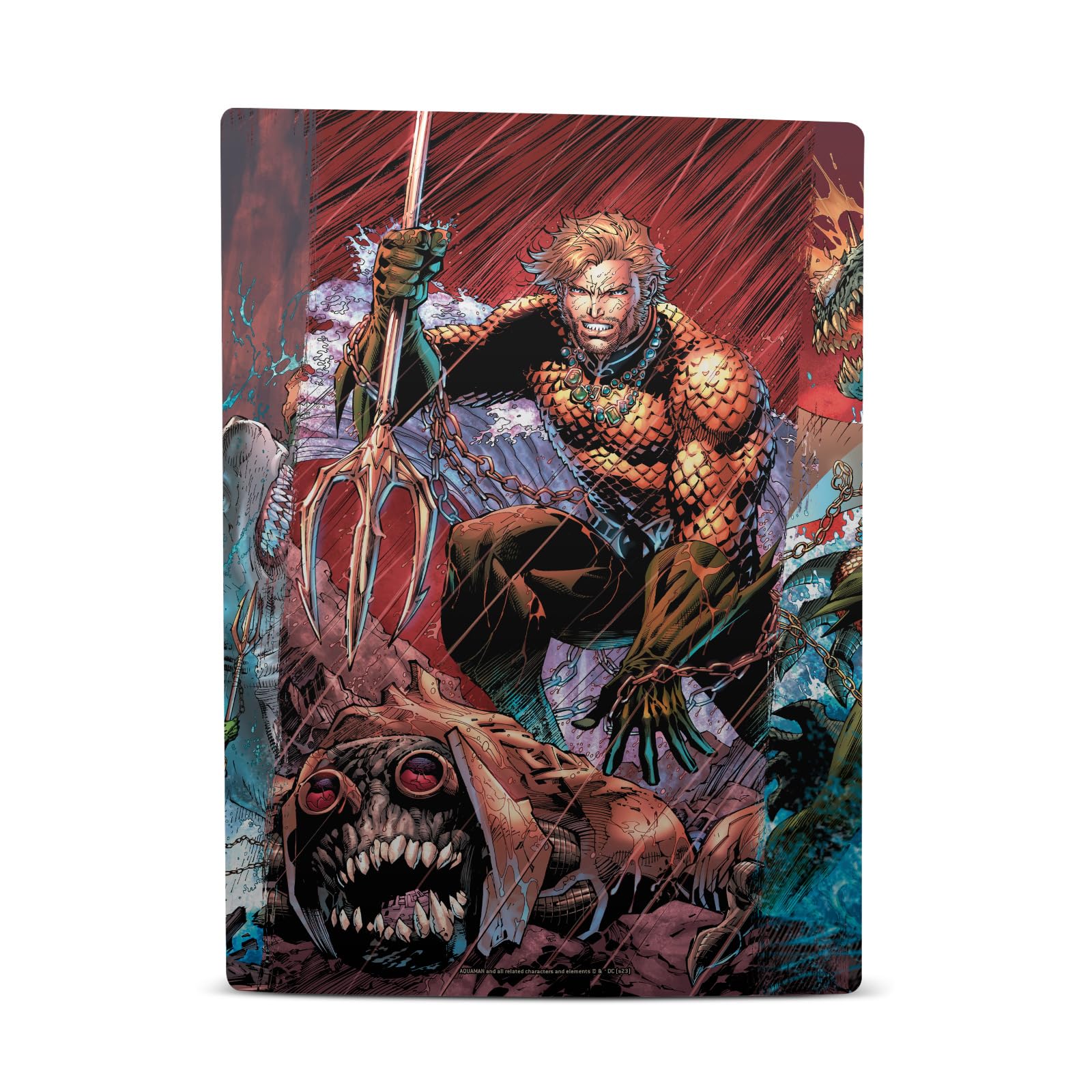 Officially Licensed Aquaman DC Comics Vinyl Skin Decal for Sony PS5 Digital Edition - Waterproof Gaming Sticker with Comic Book Cover Design - Perfect for Superhero Fans & Console Protection