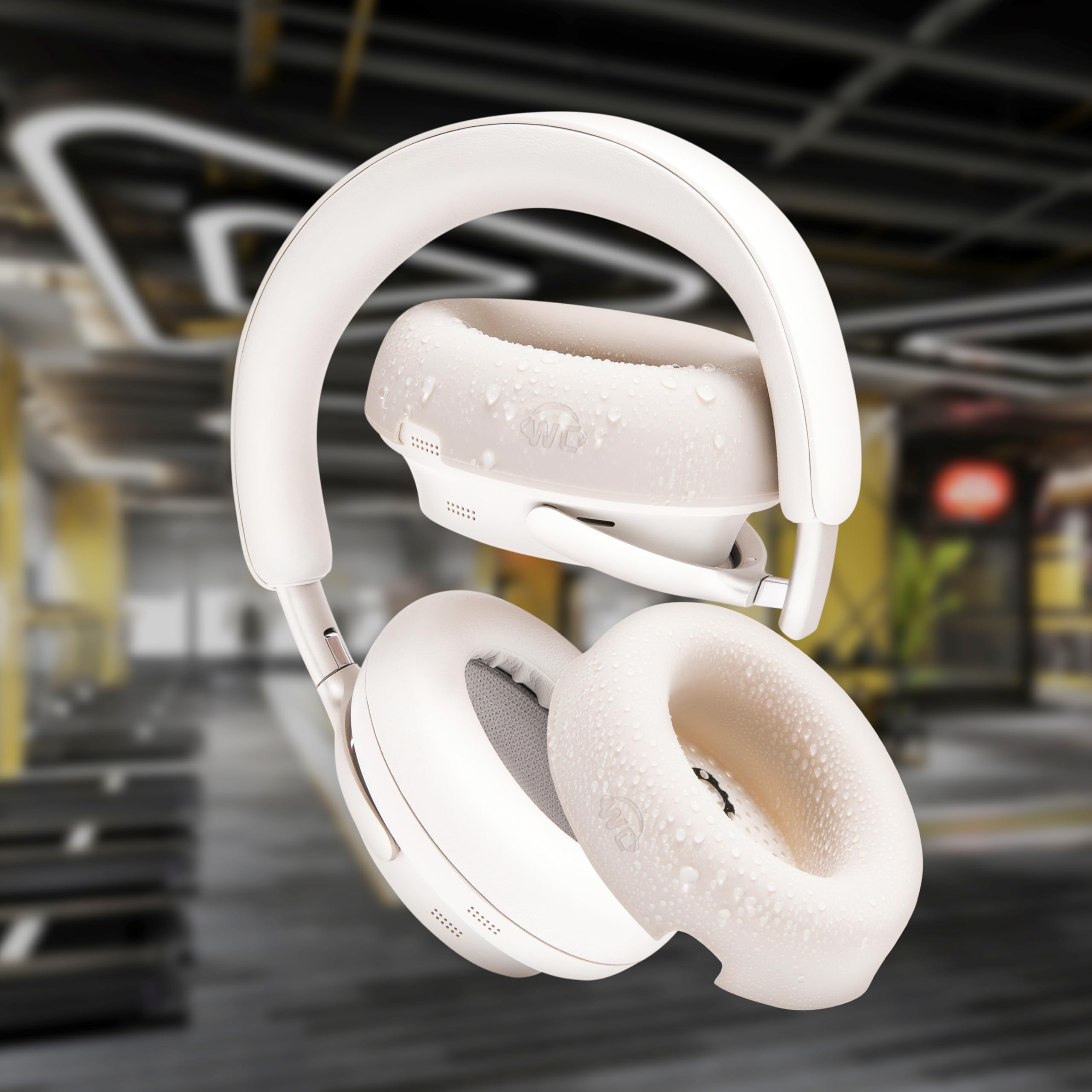 Wicked Cushions WC SweatZ QC Ultra V2 - Patented Sweatproof Earpad Covers for Bose QuietComfort Ultra Headphones | Washable Protective Cushion Covers | White Smoke | Perfect for Workouts, Travel & Noise Cancelling Use