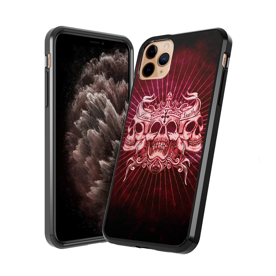 **Moriko Cute Fusion Gel Case for iPhone 11 Pro - Anti-Scratch, Slim & Soft Grip Protective Cover (Skull Crown Red) | Perfect for Everyday Use, Travel & Style**