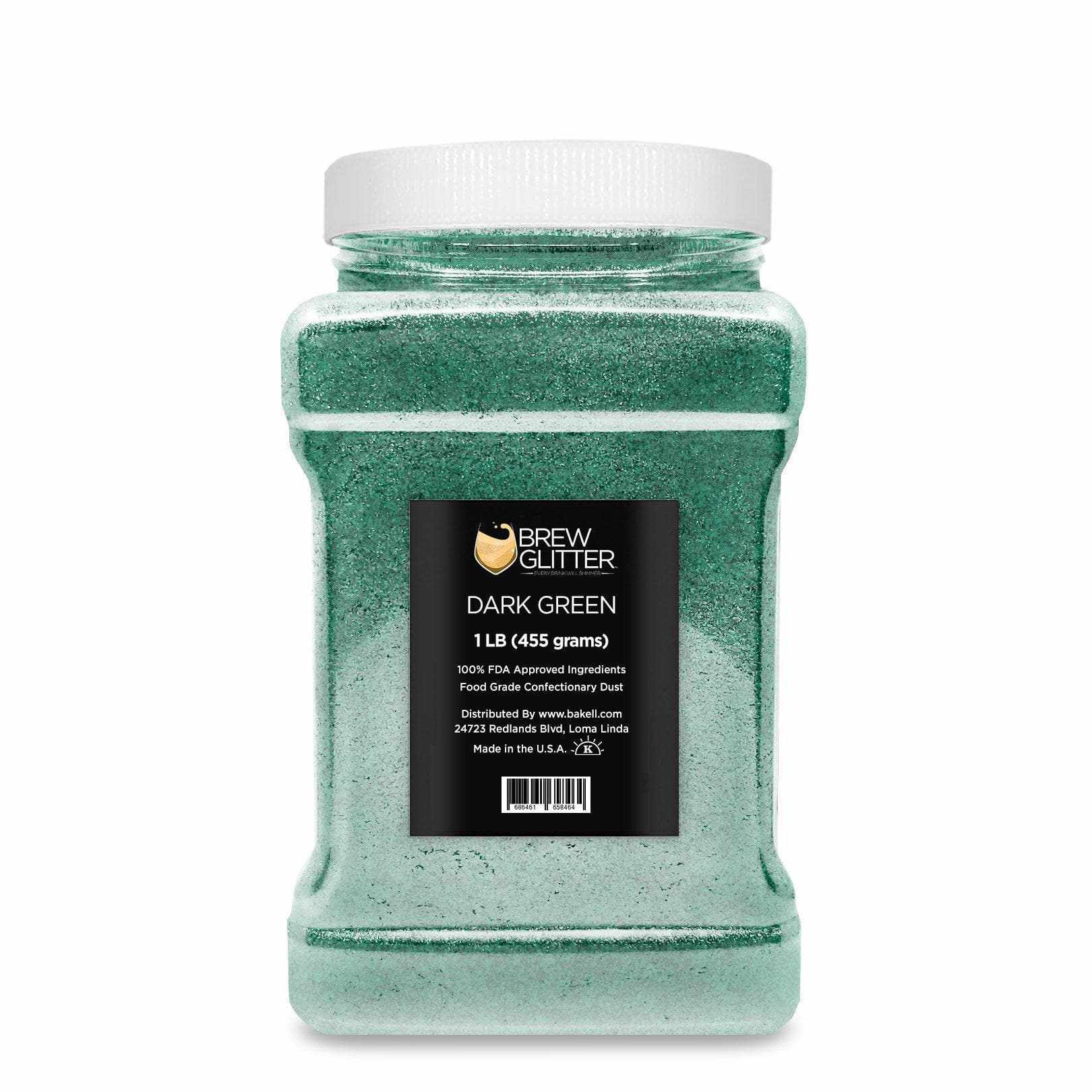 Premium Dark Green Brew Glitter® for Beer & Cocktails - Bulk Size (1LB) - Perfect for Home Brewing, Bartending, and DIY Drink Decorations