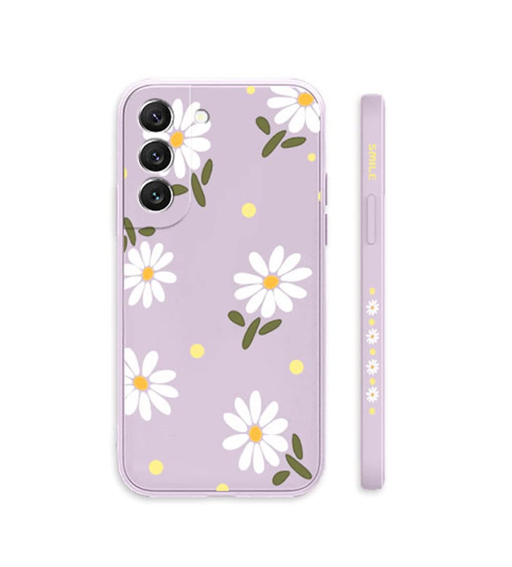 **Cute Daisy Pattern Galaxy S21+ Plus Case – Slim Shockproof TPU Bumper with Full Camera Lens Protection | Liquid Silicone Protective Cover for Samsung Galaxy S21+ Plus 5G (6.7