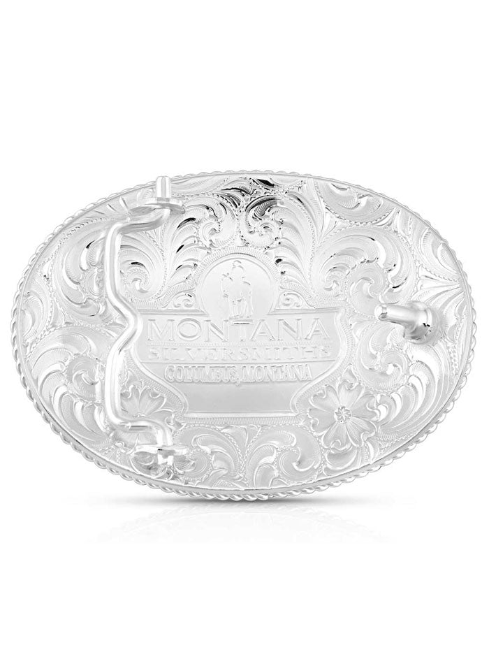 Montana Silversmiths 1256 904 Chief Western Belt Buckle - Genuine Silver Cowboy Accessory for Rodeo, Western Fashion & Gift Giving