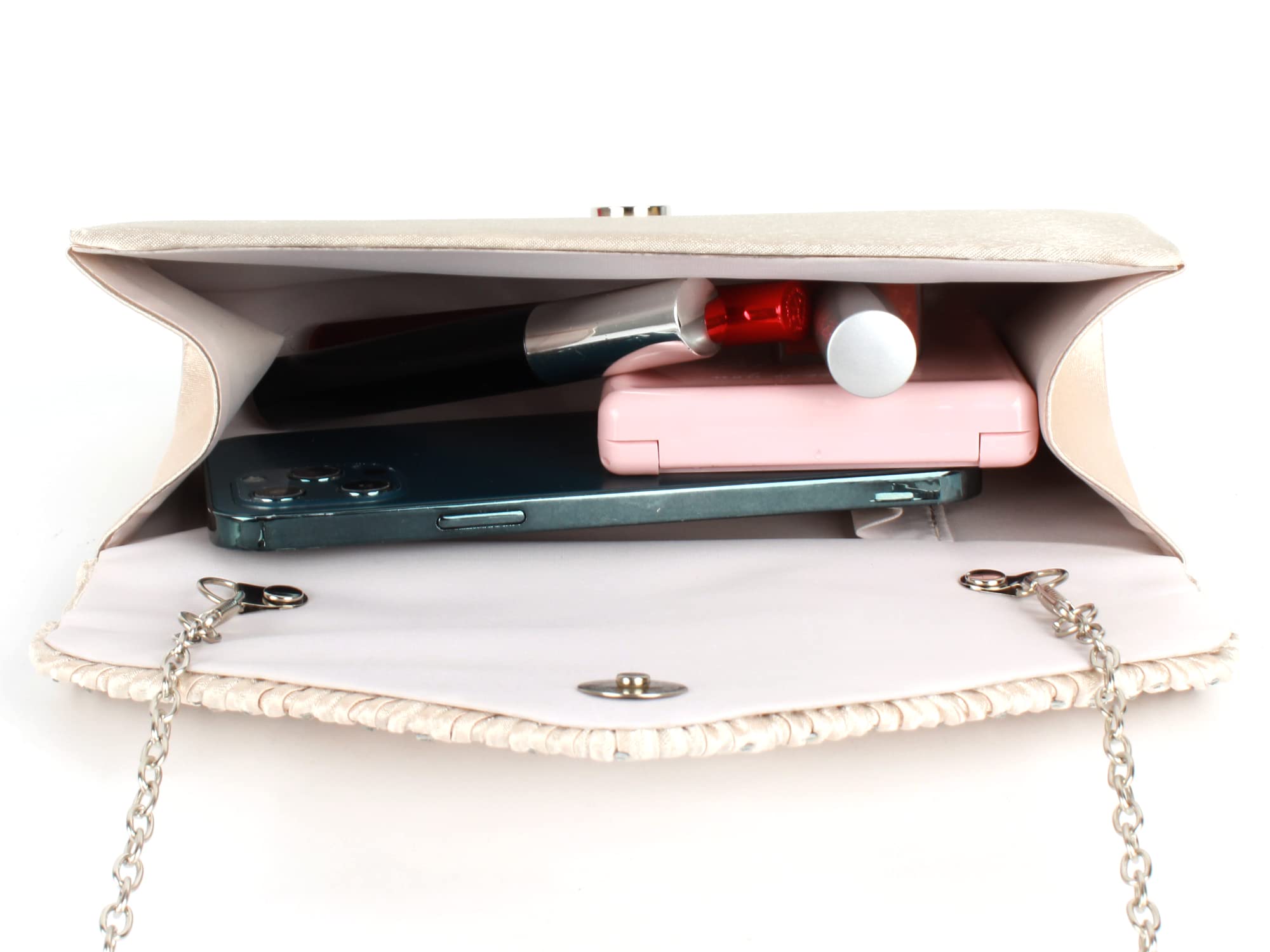 Elegant Satin Clutch Purse for Women - Party Evening Bag with Flap Envelope Design - Perfect for Weddings, Prom, Cocktail Parties & Formal Events