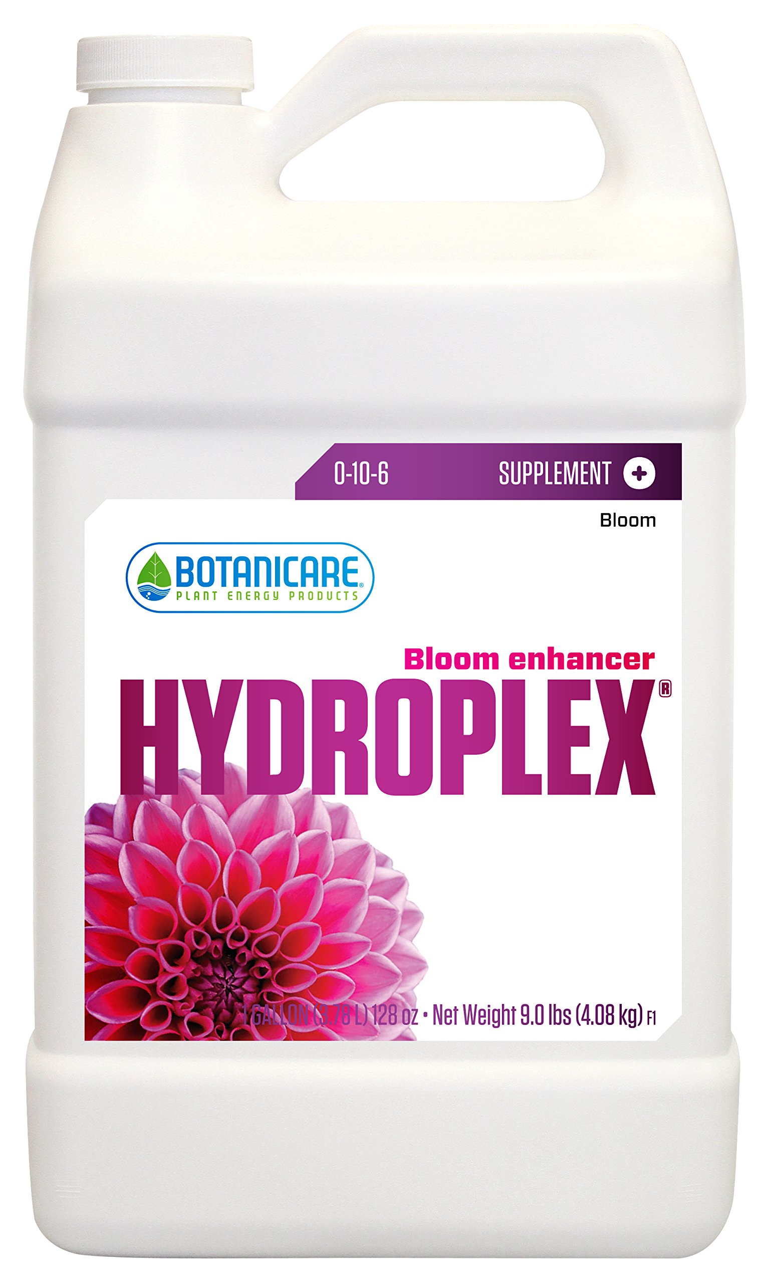 Botanicare HYDROPLEX Bloom Enhancer Plant Supplement 0-10-6 Formula, 1-Gallon (4-Pack) - Hydroponic Nutrient Solution for Bigger Flowers & Fruits - Perfect for Indoor Gardening, Greenhouses & Hydroponic Systems