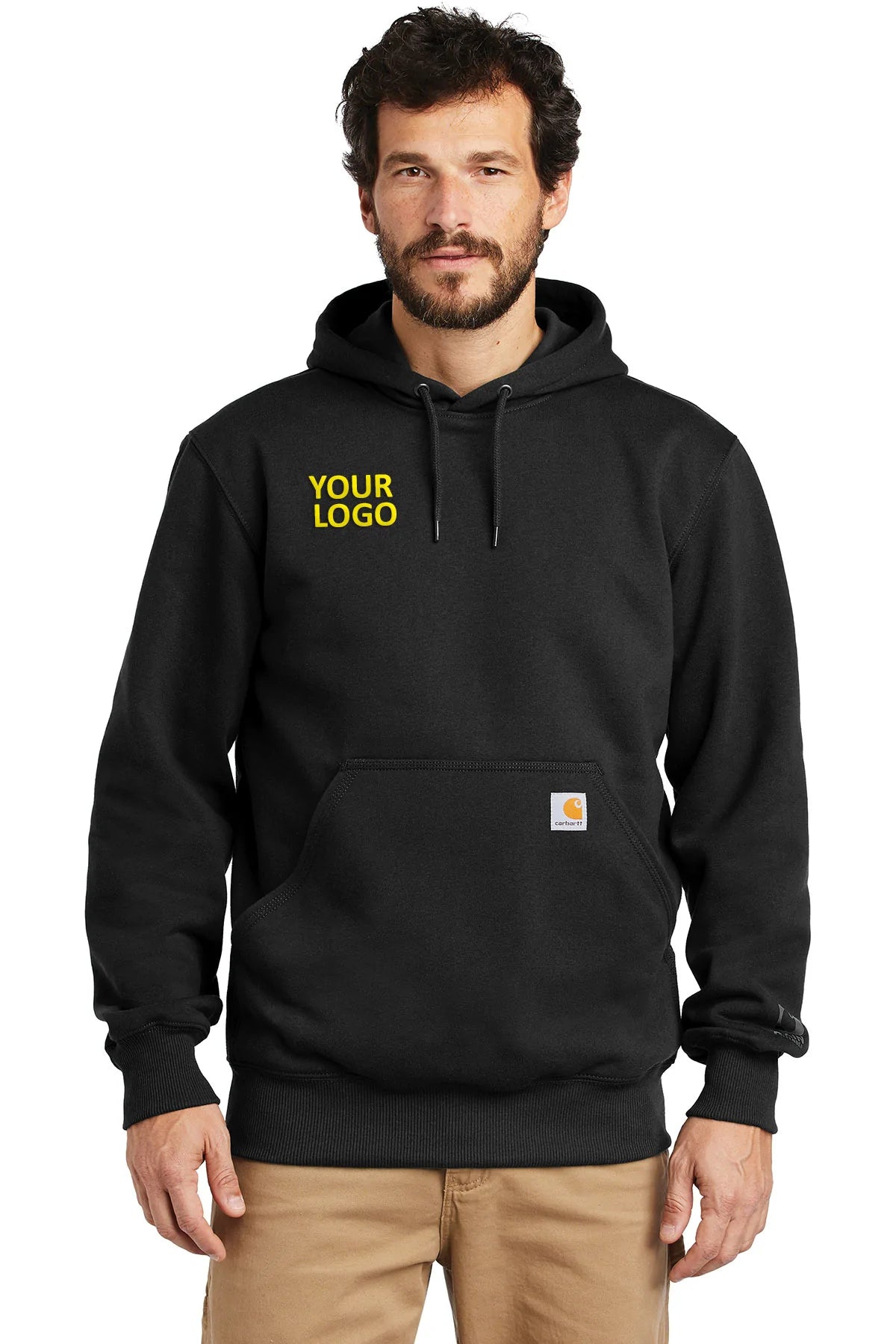 Carhartt Rain Defender Paxton Customized Hoodies for Men - Waterproof & Windproof Black Pullover Hoodie - Perfect for Outdoor Work, Hiking & Casual Wear