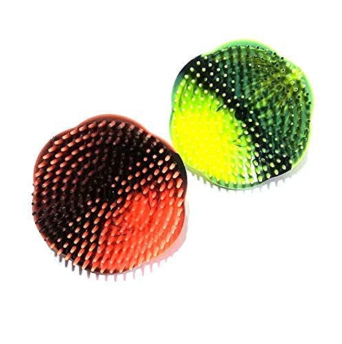Vallabh Round Plastic Hair Washing Comb & Scalp Massager - Shower Brush for Men & Women - Pack of 3 (Multicolor) - Gentle Hair Care & Relaxing Scalp Massage for Daily Shower & Salon Use