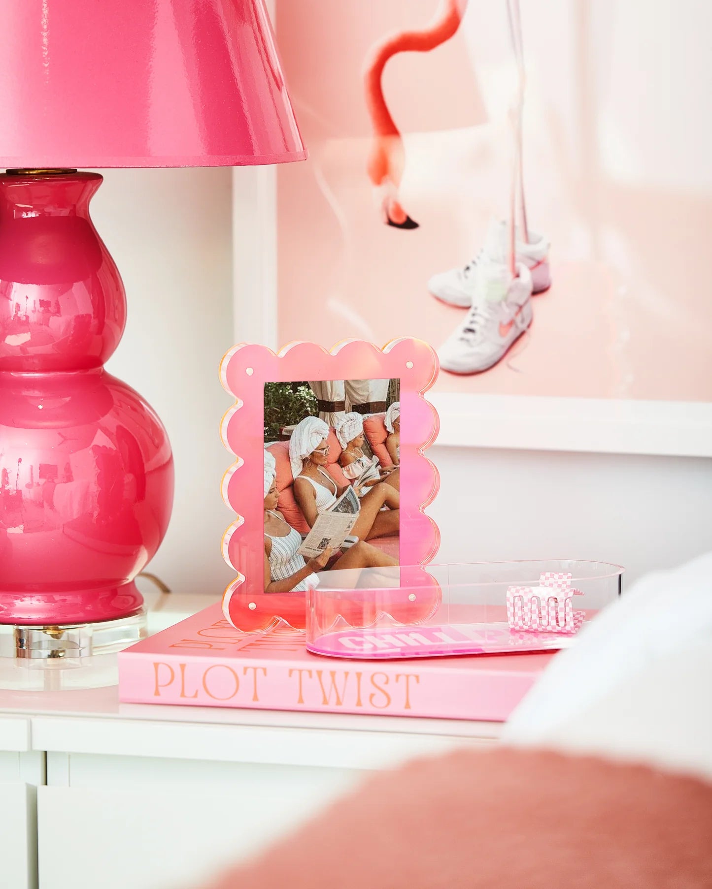 Acrylic Picture Frame Neon Pink - Modern Display for Photos, Artwork & Memorabilia - Perfect for Home Decor, Office & Gift Giving