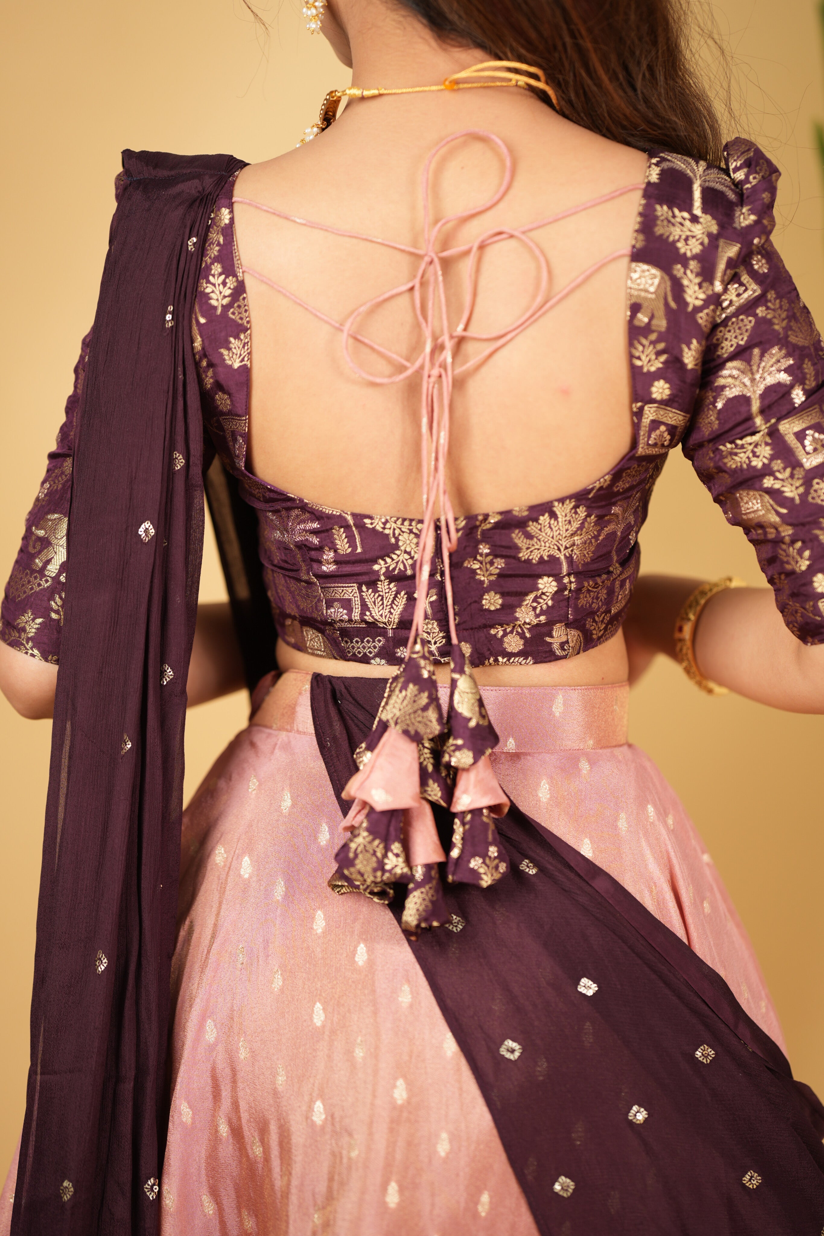 DD710 MAHA Premium Banarasi Cosmos Silk Lehenga Choli - Elegant Indian Bridal Wear for Weddings & Festive Occasions