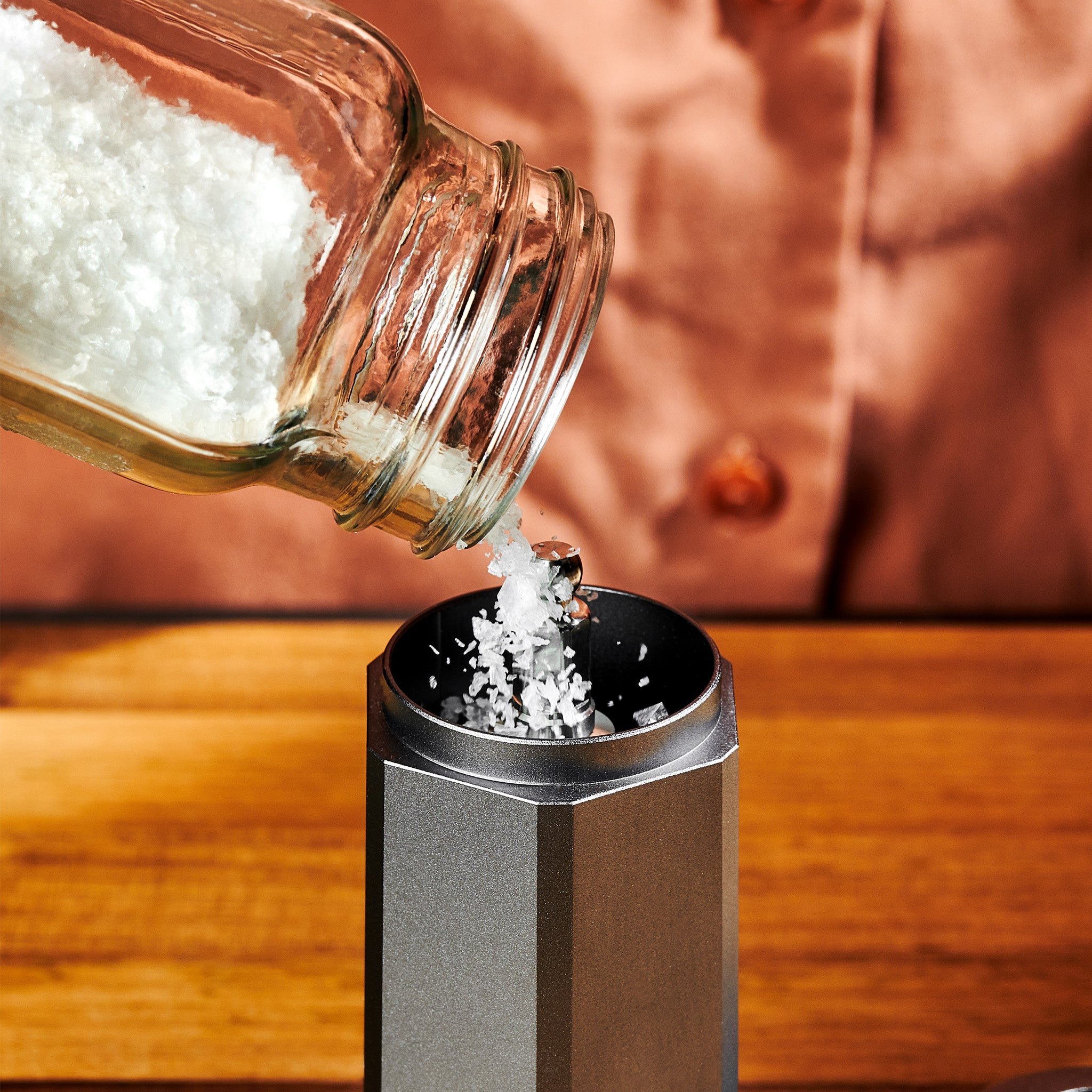 Premium HexMill Salt Grinder - Adjustable Ceramic Sea Salt Grinder for Cooking, Baking & Seasoning - Perfect for Kitchen, Dining Table & Outdoor BBQ