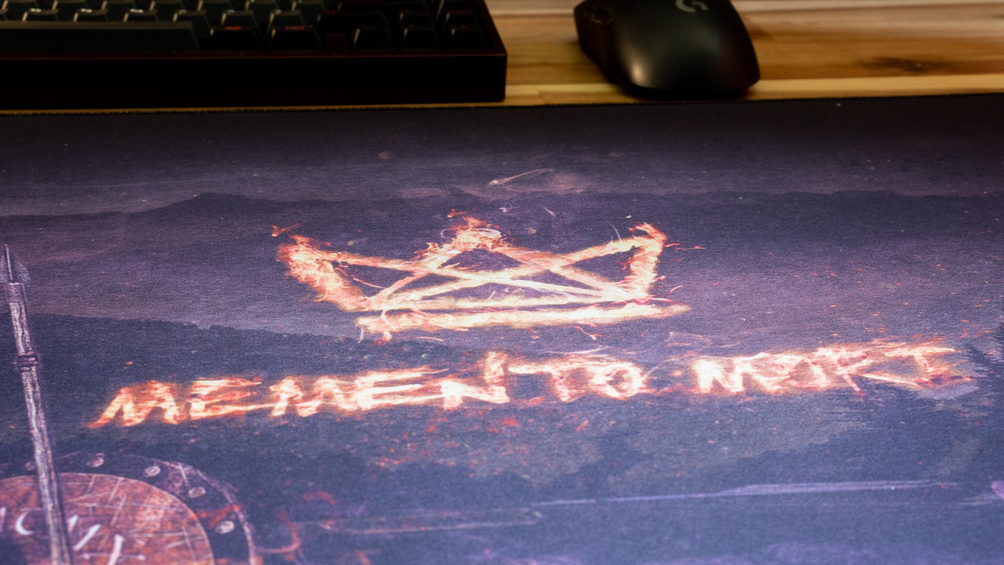 Clowdus Memento Mori Content Creator Collaboration Limited Edition Gaming Desk Mat - Perfect for Streamers, Gamers & Office Workstations