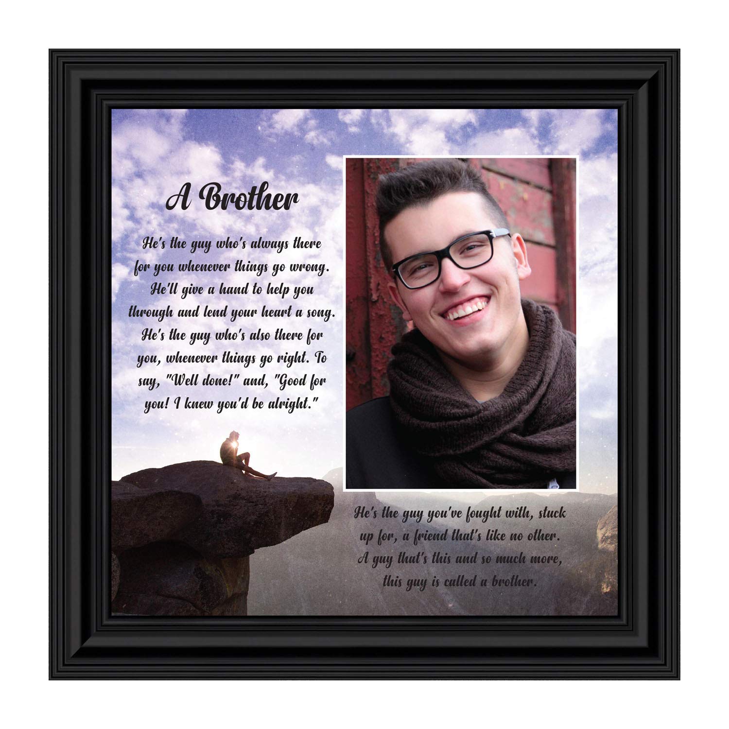 Crossroads Home Décor Brother Picture Frame - Big Brother Photo Frame 6329B for Siblings, Family Memories - Perfect for Bedroom, Nursery, or Gift
