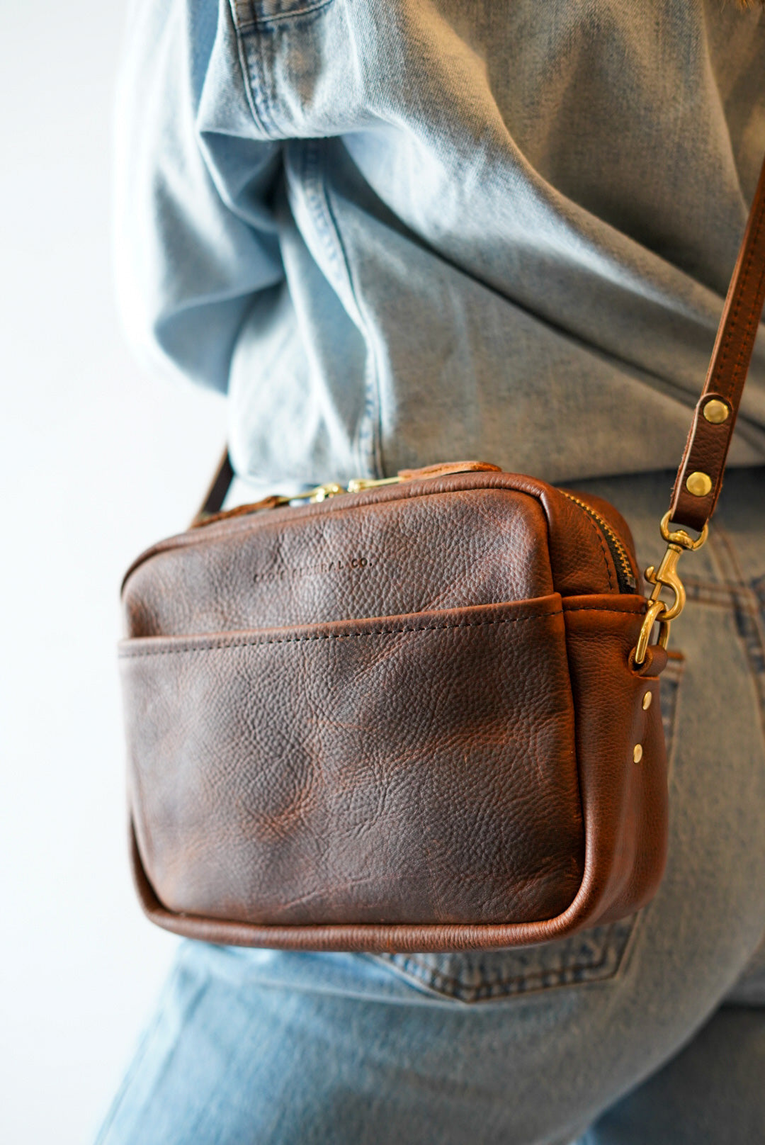 Premium Rectangle Crossbody Bag in Kodiak Brown - Stylish & Durable Leather Shoulder Purse for Women - Perfect for Work, Travel & Everyday Use