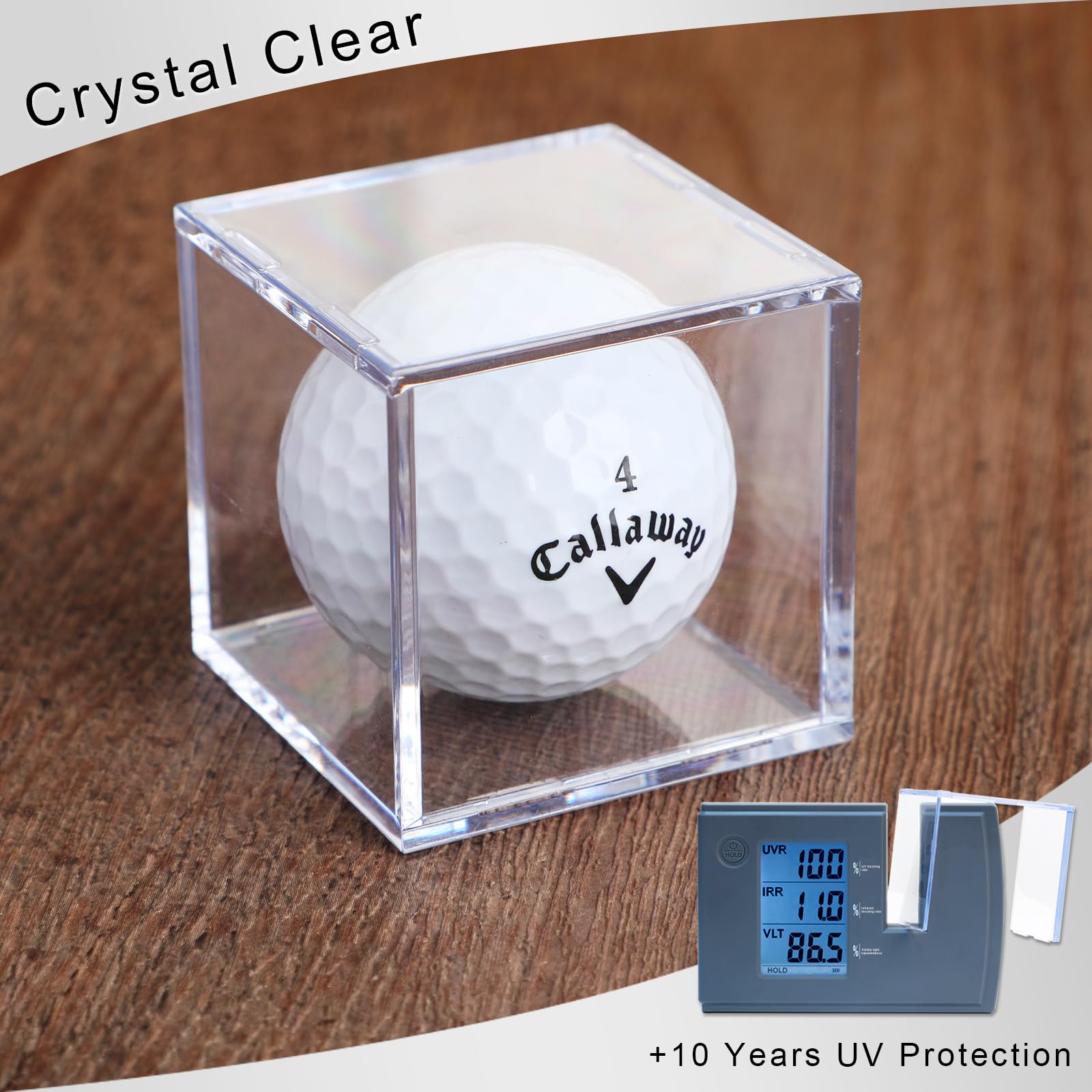 20-Pack Clear Acrylic Golf Ball Display Case with UV Protection - Square Golf Ball Holder Cube for Collectibles & Storage - Perfect for Showcasing Your Golf Ball Collection at Home or Clubhouse
