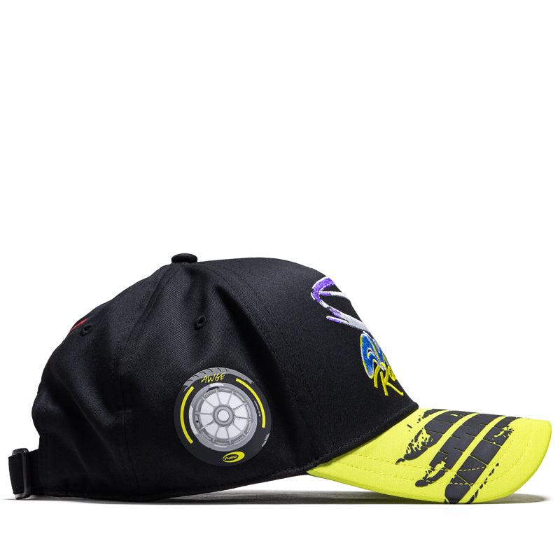 ASAP Rocky x Puma AWGE Racing Strapback Snapback Hat - Black & Lime Sheen | Streetwear Fashion, Hip Hop Accessory for Men & Women | Perfect for Concerts, Street Style & Urban Outfits