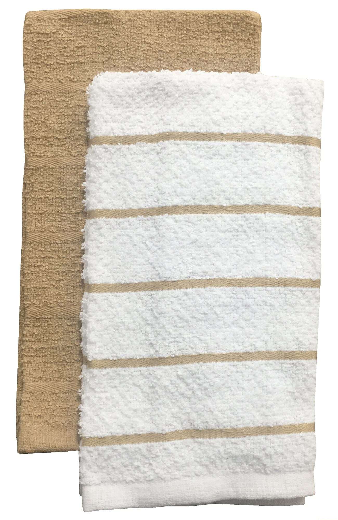 7-Piece Premium Cotton Kitchen Set - 2 Towels, 1 Oven Mitt, 2 Pot Holders, 2 Dishcloths (Tan) - Perfect for Cooking, Baking, and Everyday Kitchen Use
