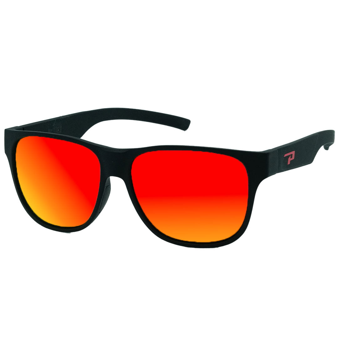 Matte Black Red Mirror Polarized