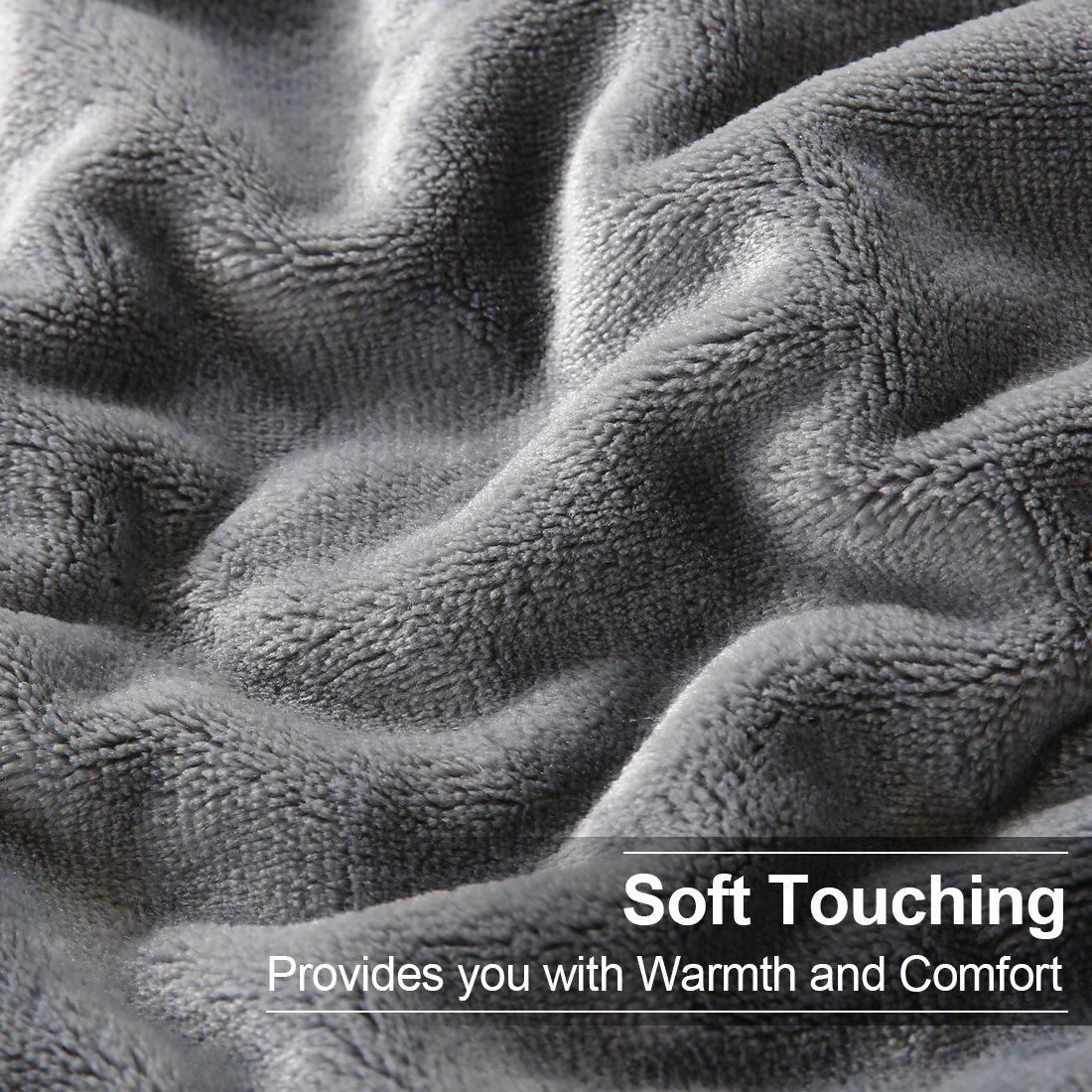 Soft & Warm Microplush Fleece Blanket - Lightweight Thermal Throw for Couch, Bed & Sofa - California King Size 102x108 Inch - Cozy Gray Blanket for Winter Nights, Movie Time & Home Relaxation