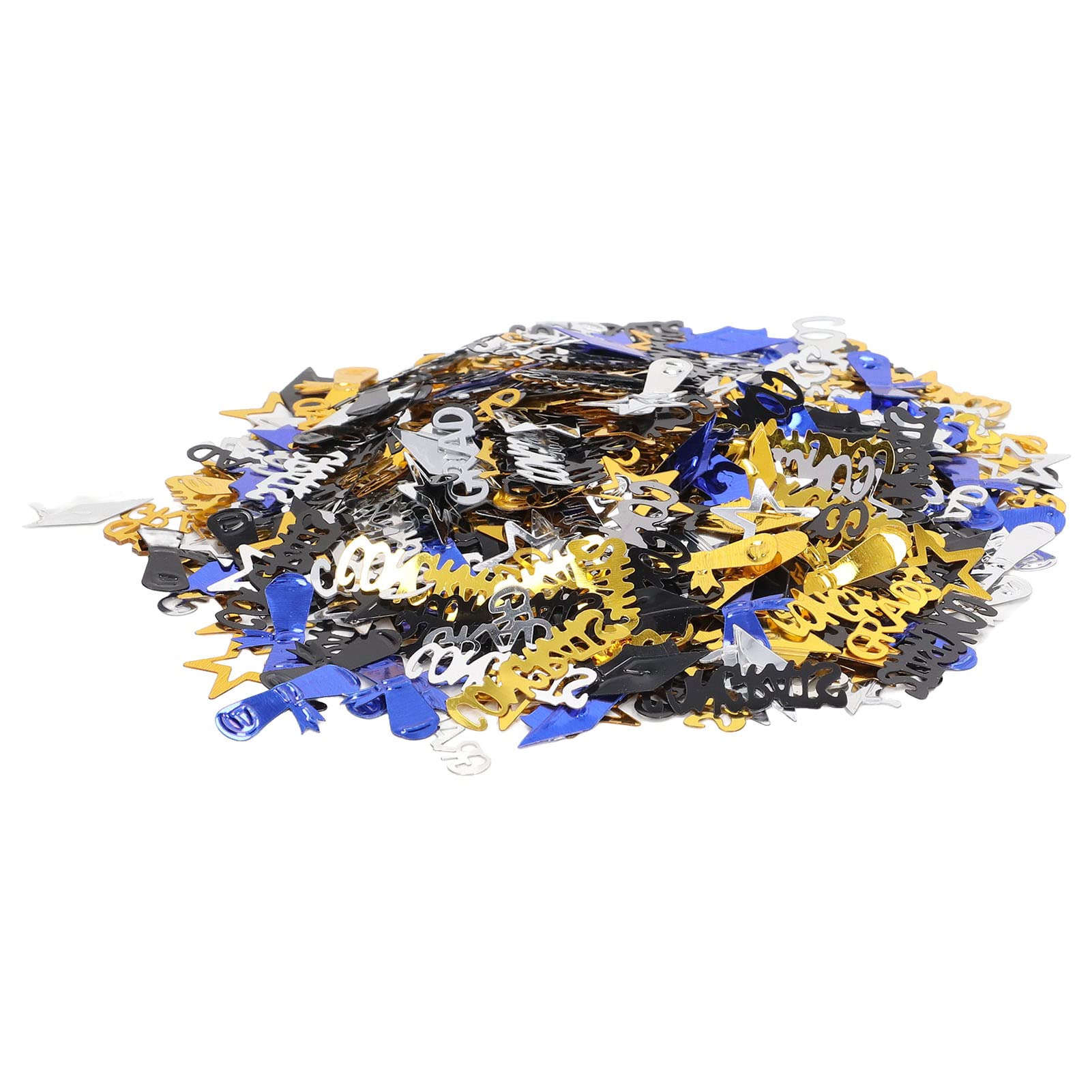 Premium Graduation Glitter Confetti - 100g High Gloss Plastic Confetti for Party Decorations (Black, Gold, Silver, Blue) - Perfect for Graduation Gifts, Photo Backdrops & Celebration Events