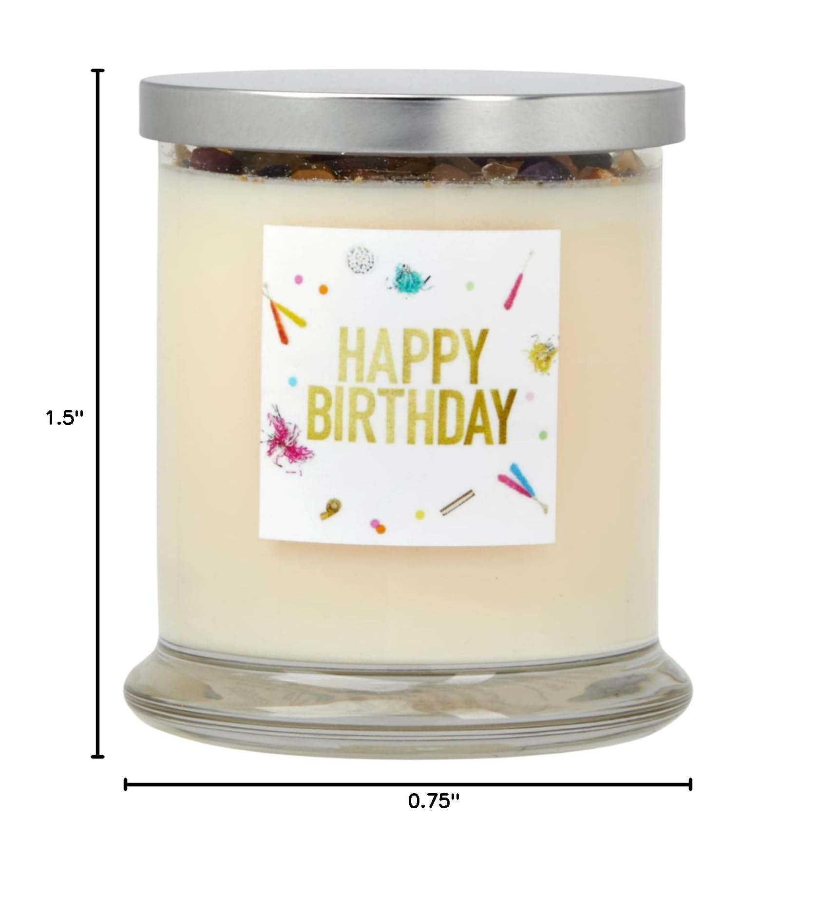 New Moon Birthday Candle - Crystal Herb Soy Candle for Wishes & Manifestation - 12oz Glass Jar