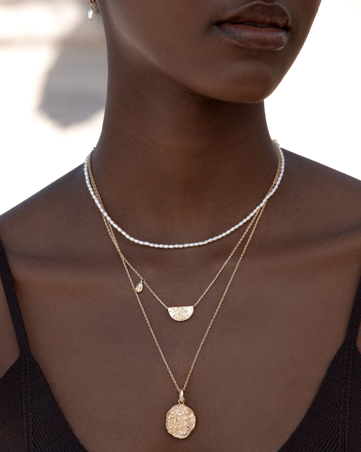 18K Gold Vermeil Moonlight Choker Necklace for Women - Elegant Layering Jewelry for Date Night & Special Occasions