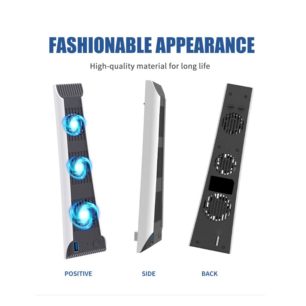 Vertical Cooling Stand with Fan for Game Consoles - Portable Cooling Fan Accessory for PS5, Xbox, and Nintendo Switch - Perfect for Gaming Sessions and Entertainment Centers