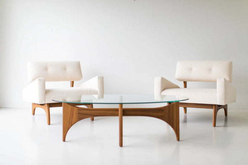 Modern Minimalist Wood and Fabric Upholstered Chair - Contemporary Designer Furniture for Living Room, Dining Room & Office Decor