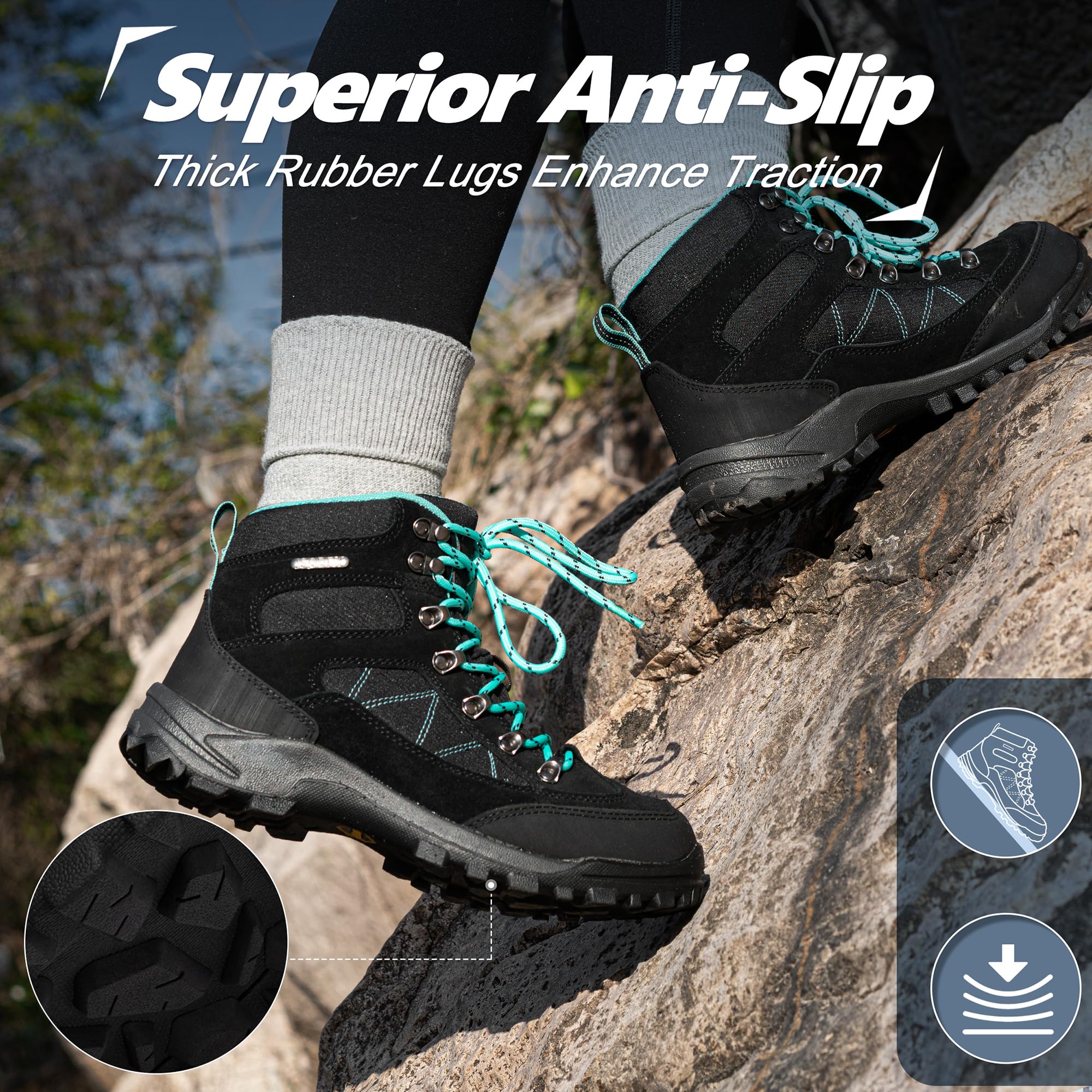 **Women's Waterproof Hiking Boots - Lightweight & Durable Outdoor Trekking Shoes for Camping, Trail Walking & Adventure**    *Perfect for Hiking, Backpacking, Mountain Climbing & Outdoor Exploration*