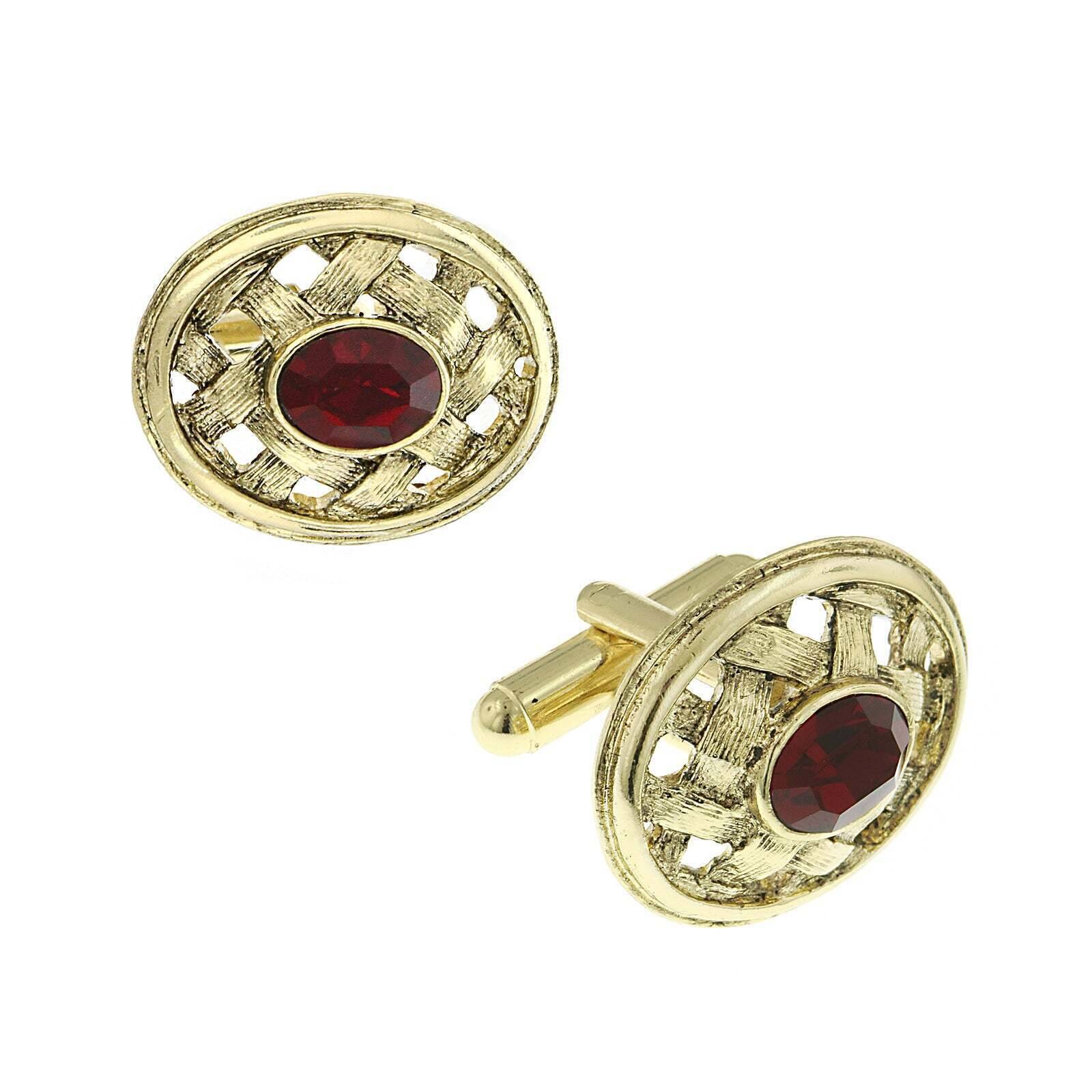 1928 Vintage Lattice Crystal Cufflinks for Men - Elegant Wedding & Formal Dress Accessories - Perfect for Business Meetings, Prom & Special Occasions