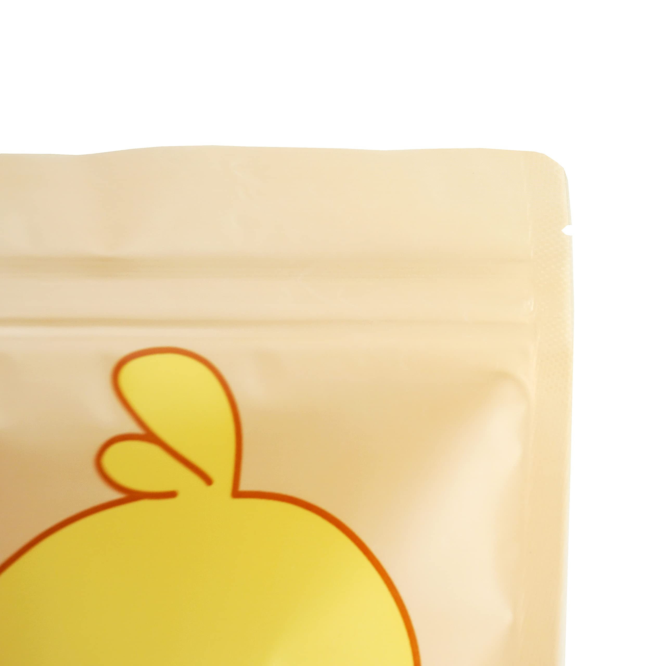 QQ Studio 100-Pack Animal Print Snack Bags - 5x7 Inch Plastic Bakery Bags with Window & Zipper Seal, Pastel Cookie Treat Bags for Kids Party Favors, School Lunches & Candy Storage (Peachy Duckling Design)