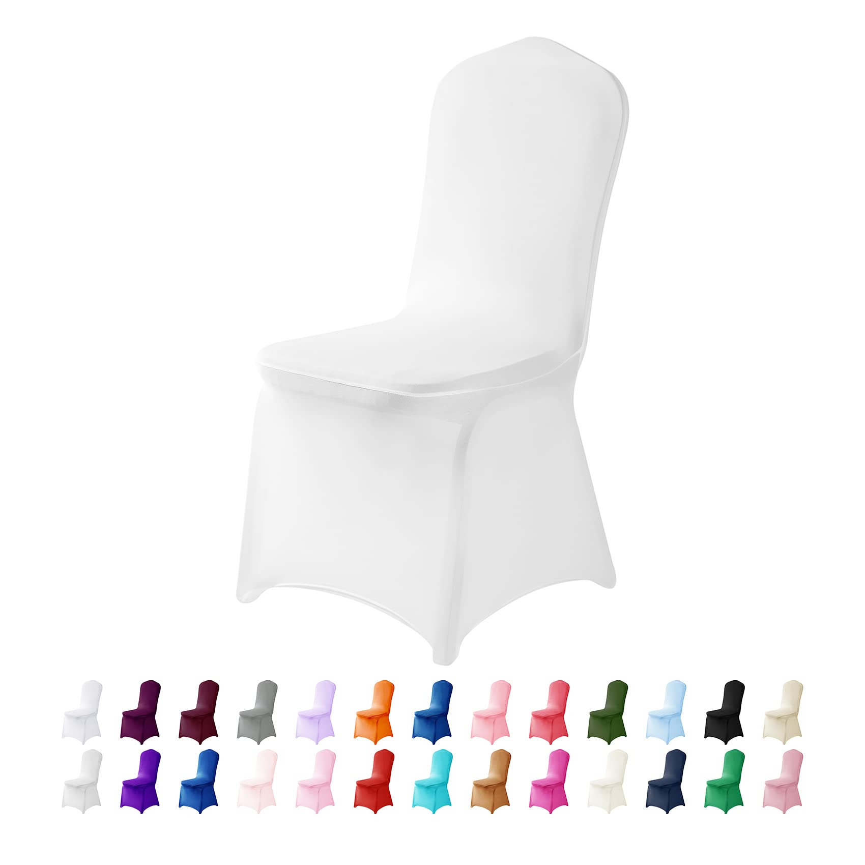 25PCS Stretch Spandex Chair Covers - Washable & Removable Elastic Dining Chair Slipcovers for Living Room, Party, Banquet, Wedding, Hotel (White) | Perfect for Home Decor, Event Planning & Hospitality Use