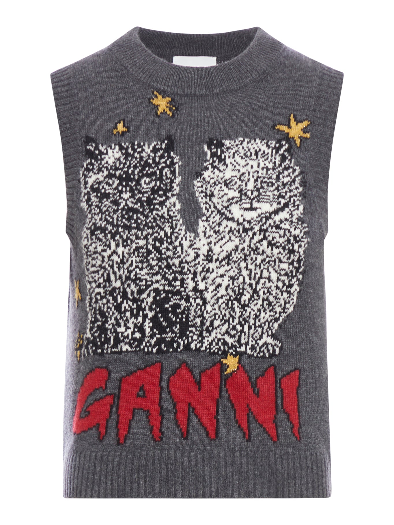 Stylish Grey Graphic Cat Print Vest for Women - Trendy Casual Wear for Cat Lovers, Perfect for Outings & Everyday Fashion