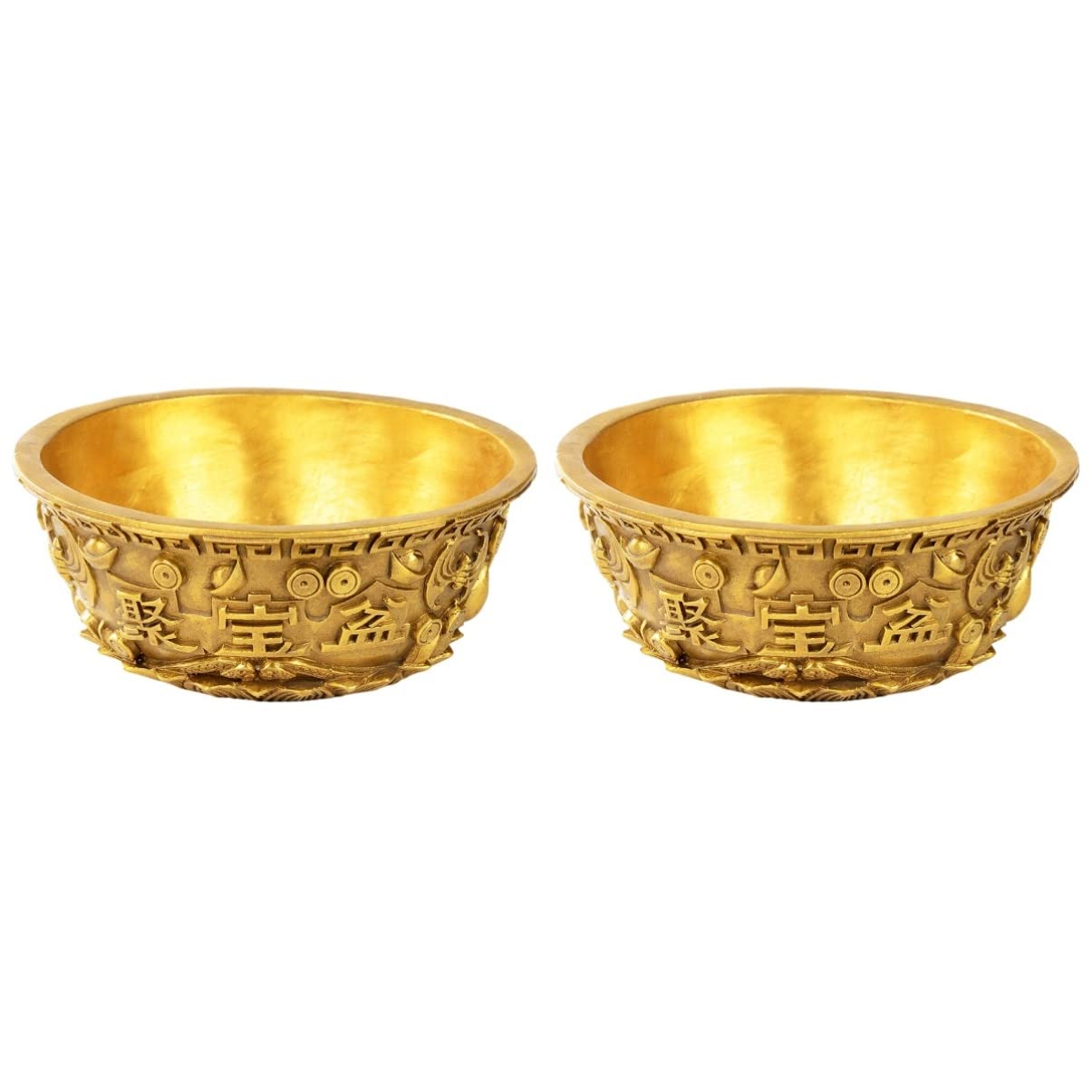 Premium Cabilock 2-Piece Chinese Fortune Bowl Set - Handcrafted Cornucopia Decor for Home & Office - Perfect for Feng Shui, Wealth Display & Holiday Centerpieces