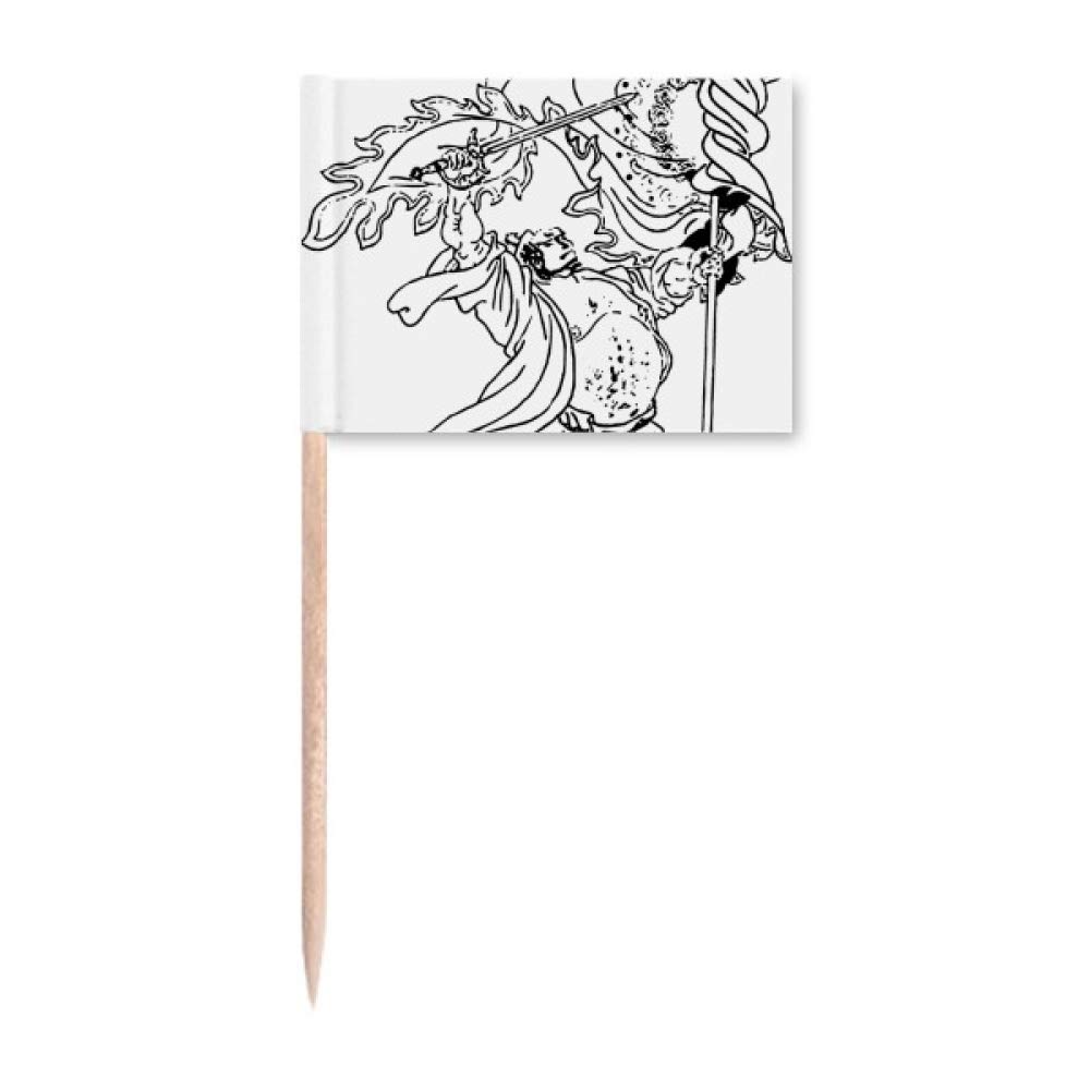 Masterpiece Romance Kingdoms Drawing Toothpick Flags Marker Topper - Elegant Party Decorations for Weddings, Birthdays & Special Events
