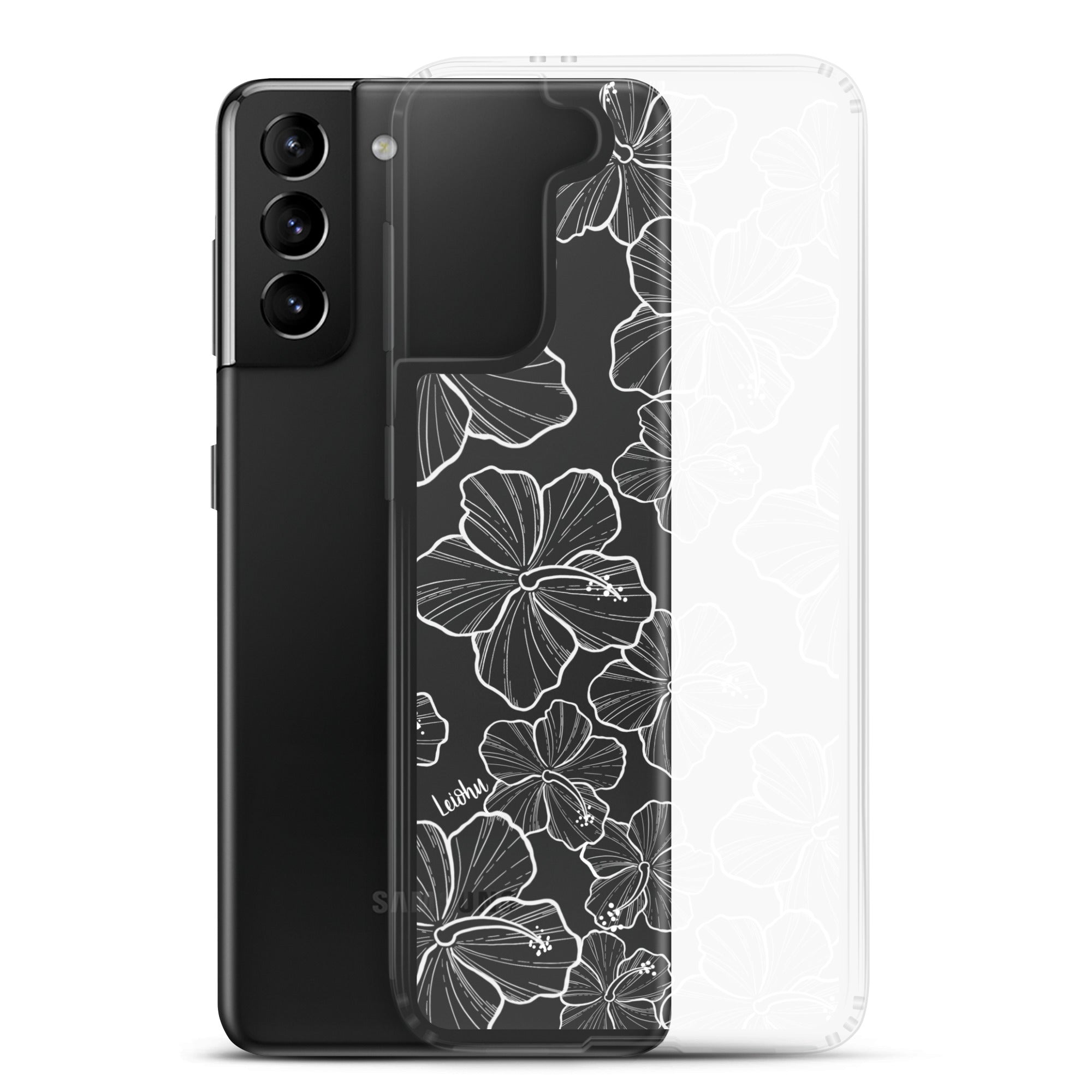 Hibiscus Flower Design Clear Phone Case for Samsung Galaxy S21/S20/Note 20 - Slim Protective Cover with Scratch Resistance - Perfect for Everyday Use, Work, and Travel