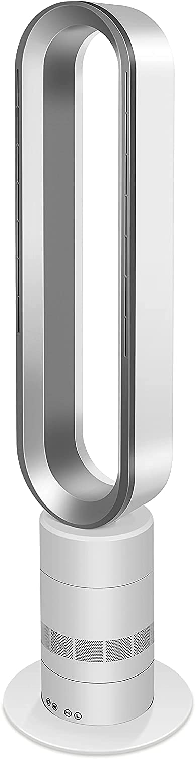 Smart Bladeless Tower Fan - 39 Inch, 10 Speed Settings, 10-Hour Timer, Ultra Quiet, Modern White Design - Perfect for Bedroom, Office & Living Room Cooling