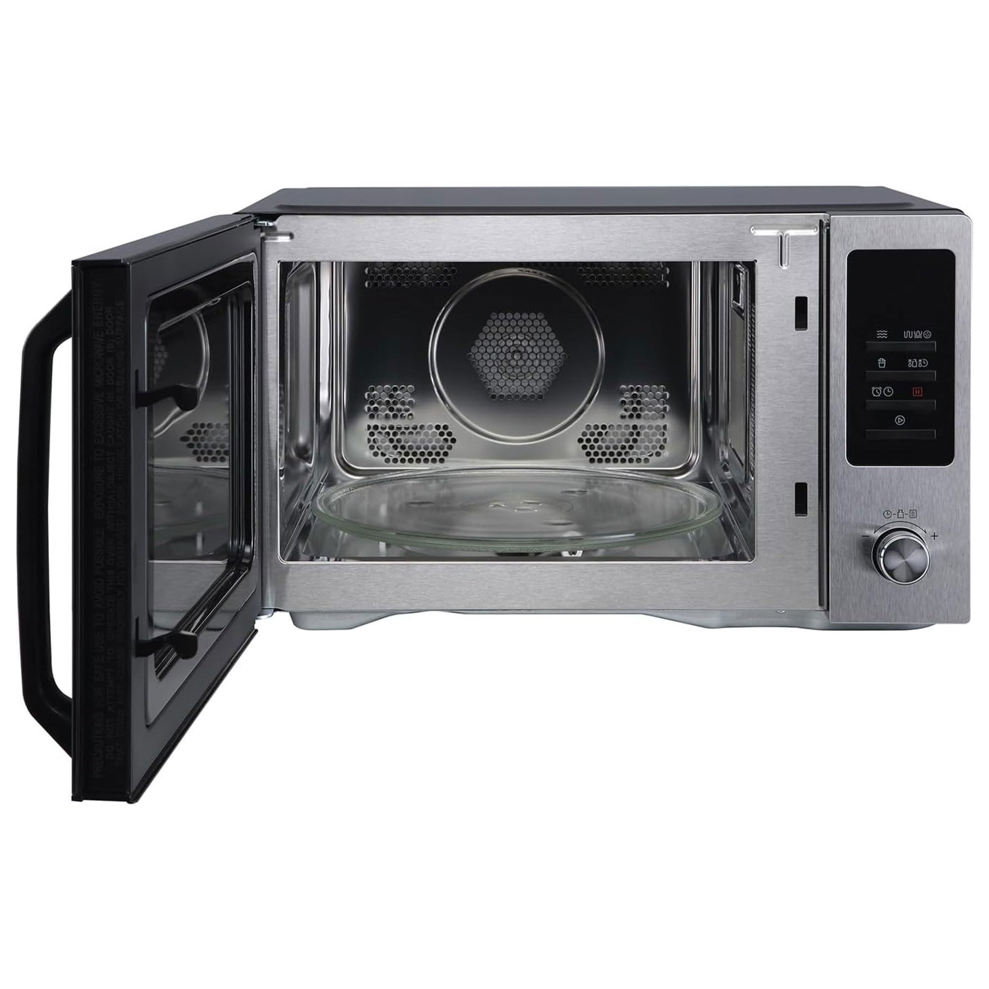 Magic Chef 1.0 Cu Ft Stainless Steel Countertop Microwave Oven with Air Fryer - 10 Power Levels, Includes Air Frying Rack, Crisper Tray & Grill Rack - Perfect for Small Kitchens, Dorms & Apartments (Black)