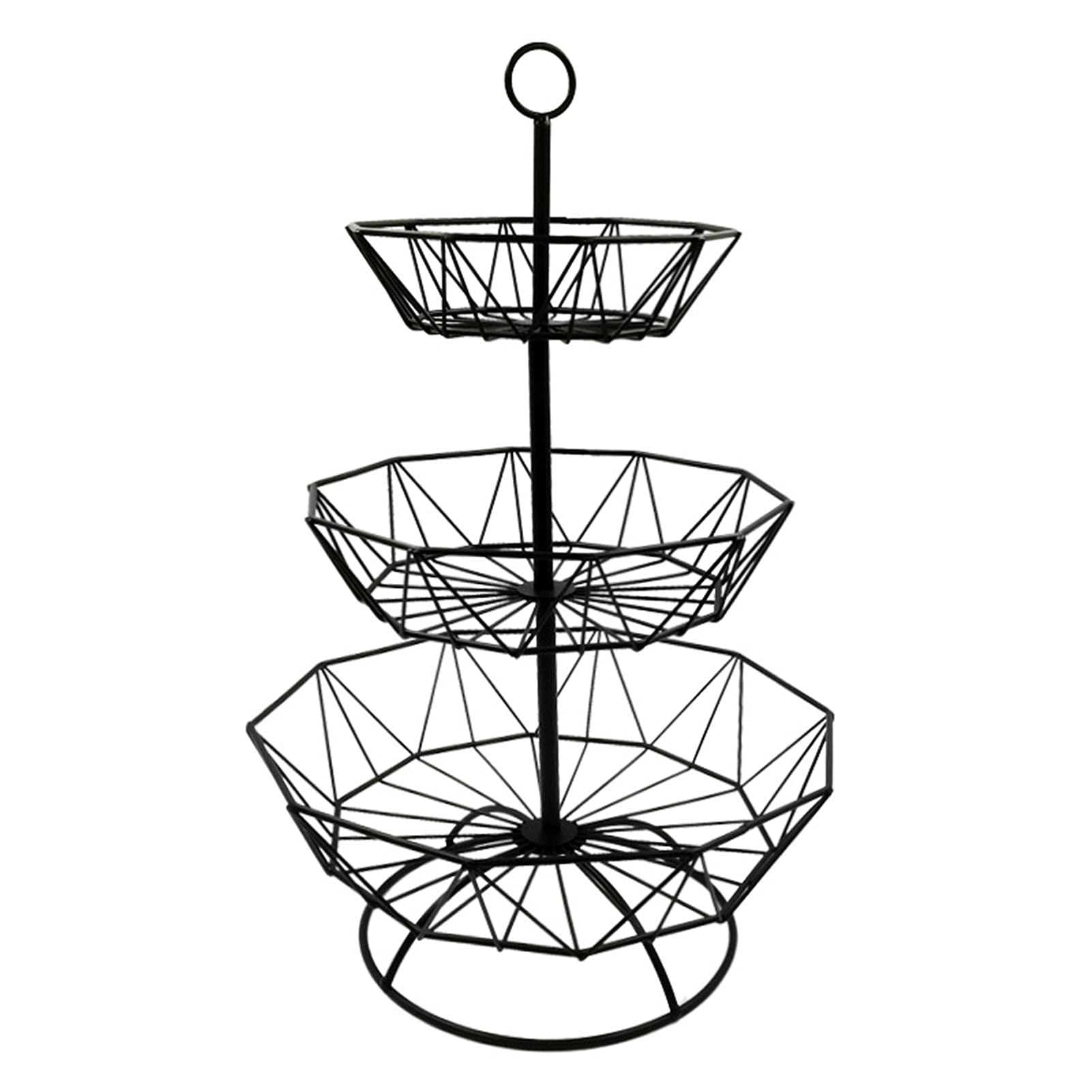 3-Tier Nordic Style Iron Storage Basket - Durable Fruit & Snack Organizer for Living Room, Kitchen & Dessert Shop - Perfect for Home Decor & Food Display