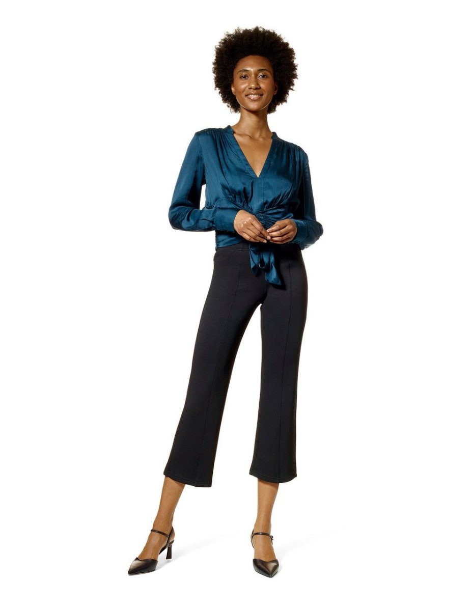 HUE PontEase Cropped Flare Leggings for Women - High Waisted Yoga Pants with Stretchy Comfort - Perfect for Workouts, Yoga, and Casual Wear