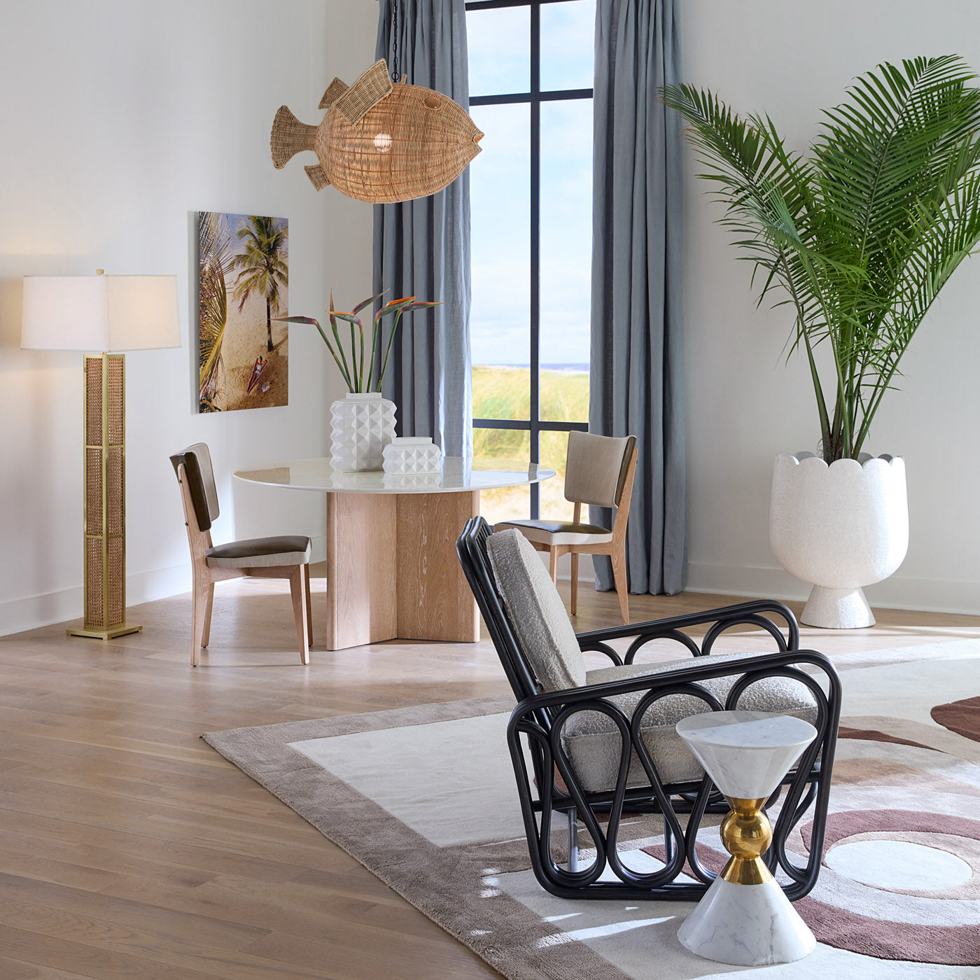 Brussels Y Base Dining Table - Modern Wooden Dining Table for Kitchen & Dining Room - Perfect for Family Gatherings & Dinner Parties