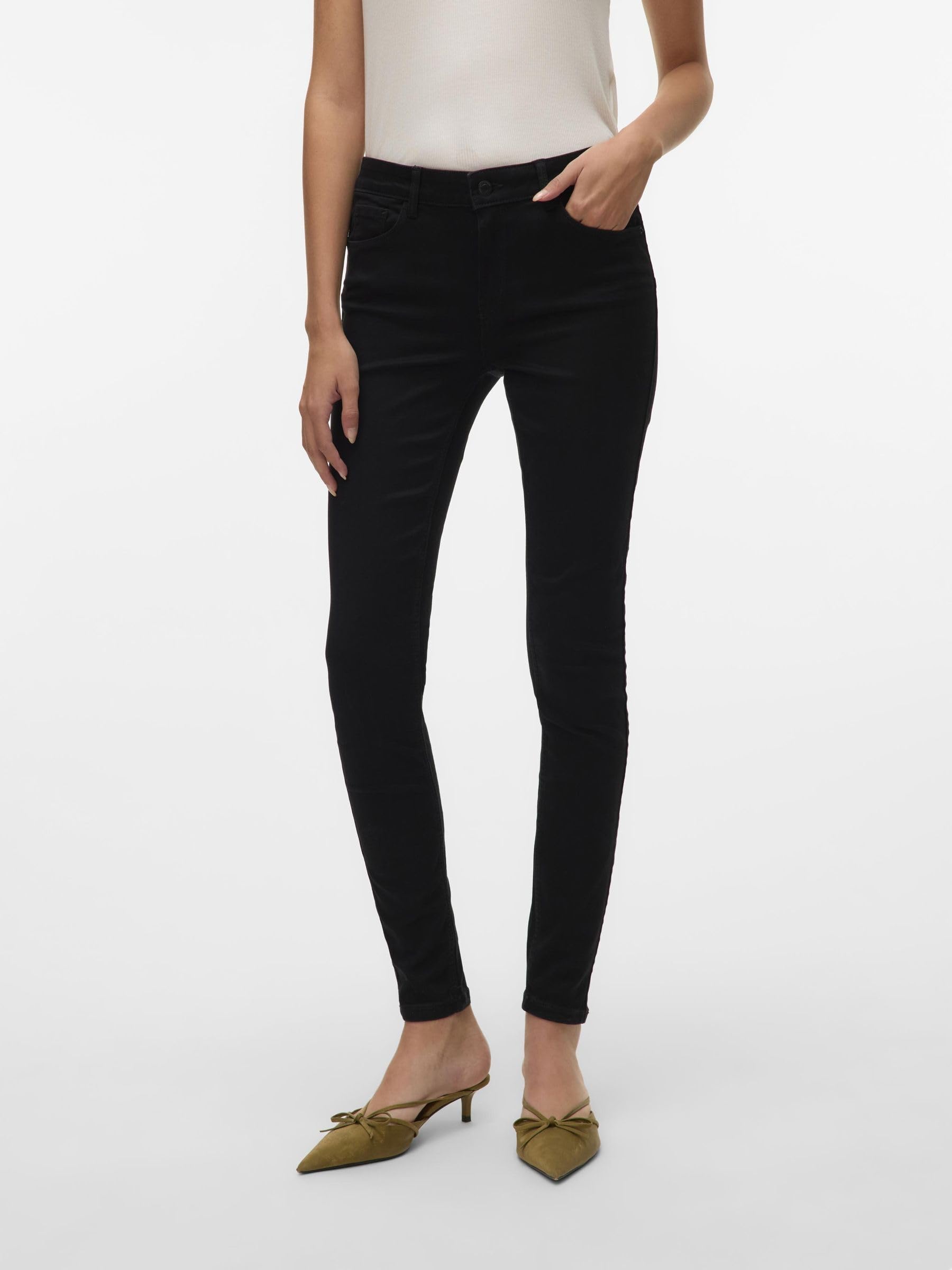 Vero Moda Seven NW Shape Up Jeans - High Waist Slimming Denim Pants for Women, Size L32 | Perfect for Casual Wear, Office & Night Out