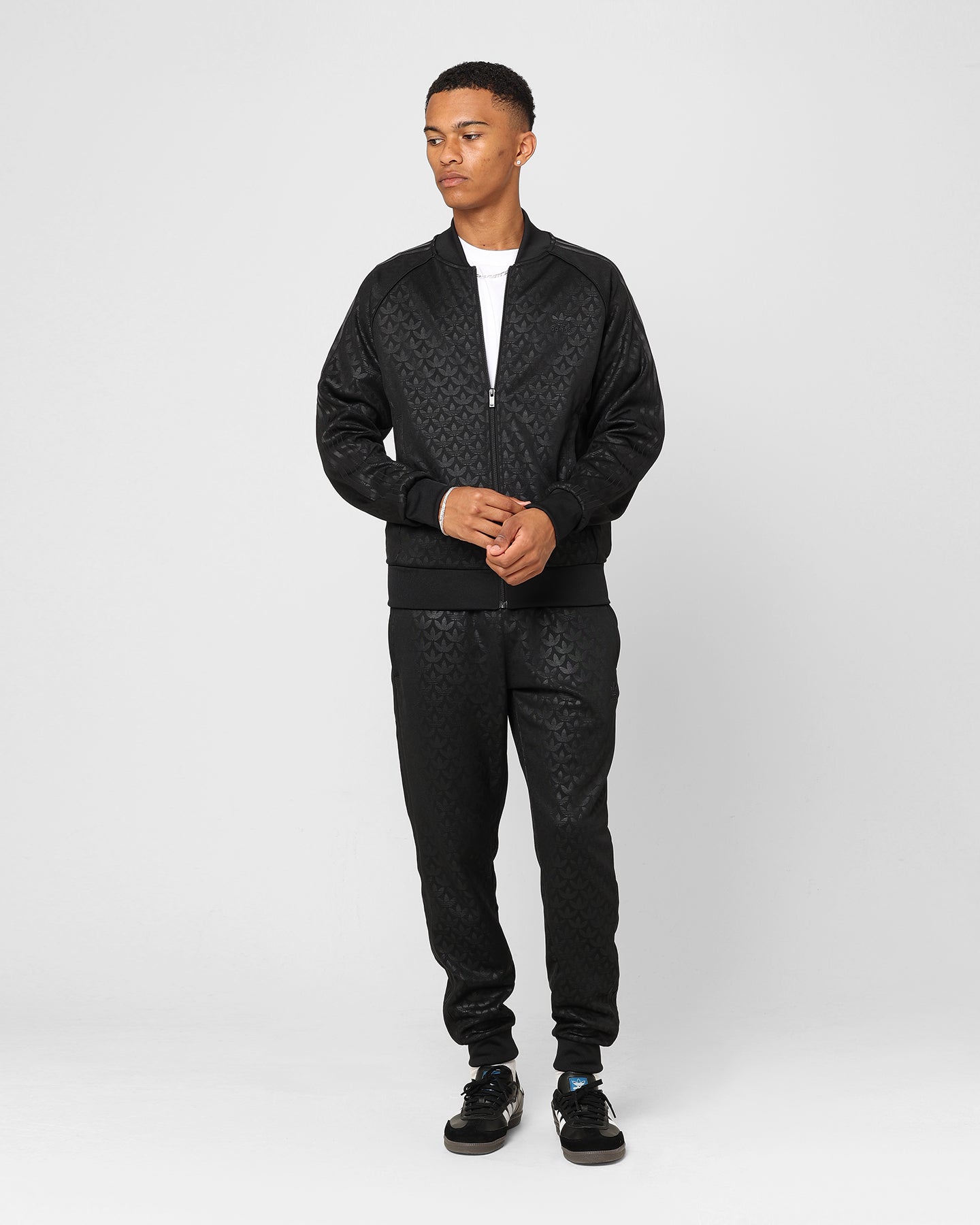 Adidas Monogram Straight Tracksuit Jacket for Men - Black Athletic Running Jacket with Graphic Design | Perfect for Gym, Jogging & Streetwear Fashion