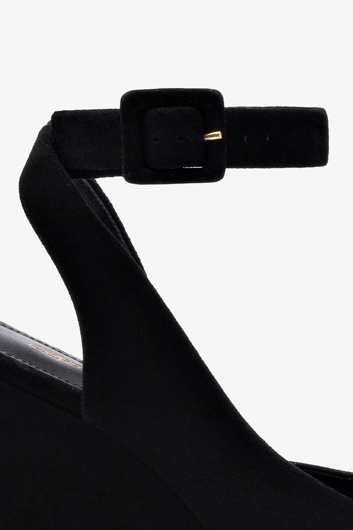 Deena By Larroudé Black Suede Wedge Sandals for Women - Comfortable Summer Casual Shoes for Beach, Party & Vacation