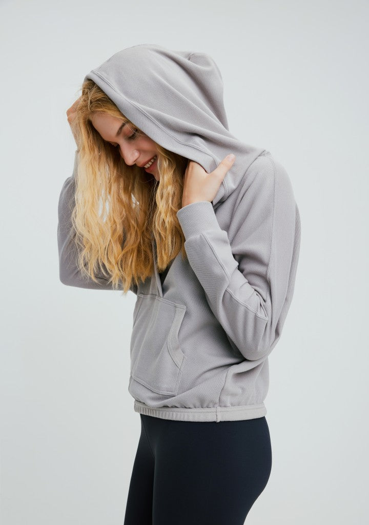 Women's Hooded Workout Sweatshirt with Kangaroo Pockets - Soft Fleece Pullover for Yoga, Running & Gym - Cozy Lounge Wear for Women