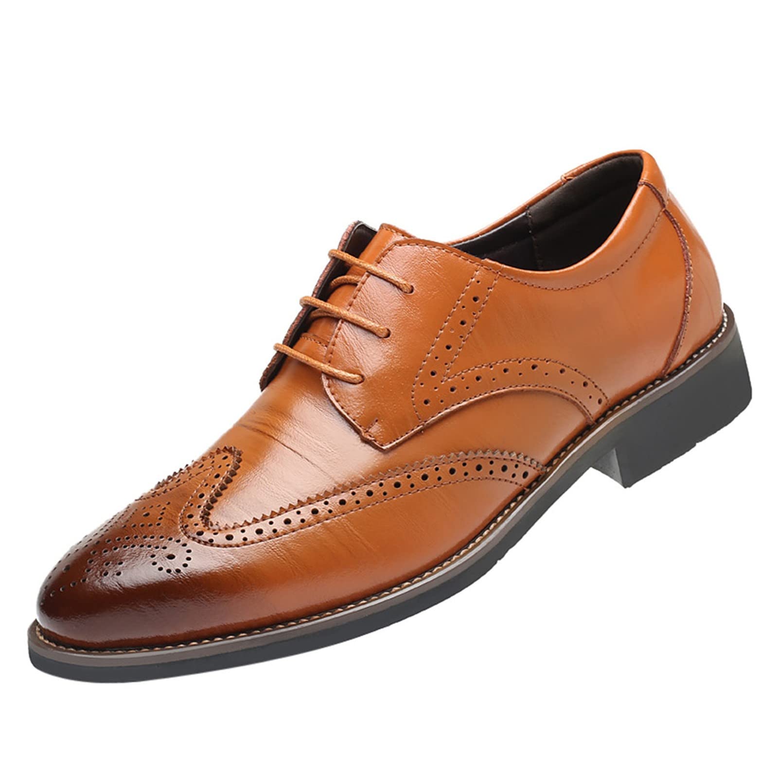 Classic White Leather Tennis Shoes for Men - Breathable Hollow Design Business Casual Low Boots | Perfect for Office, Walking & Daily Wear