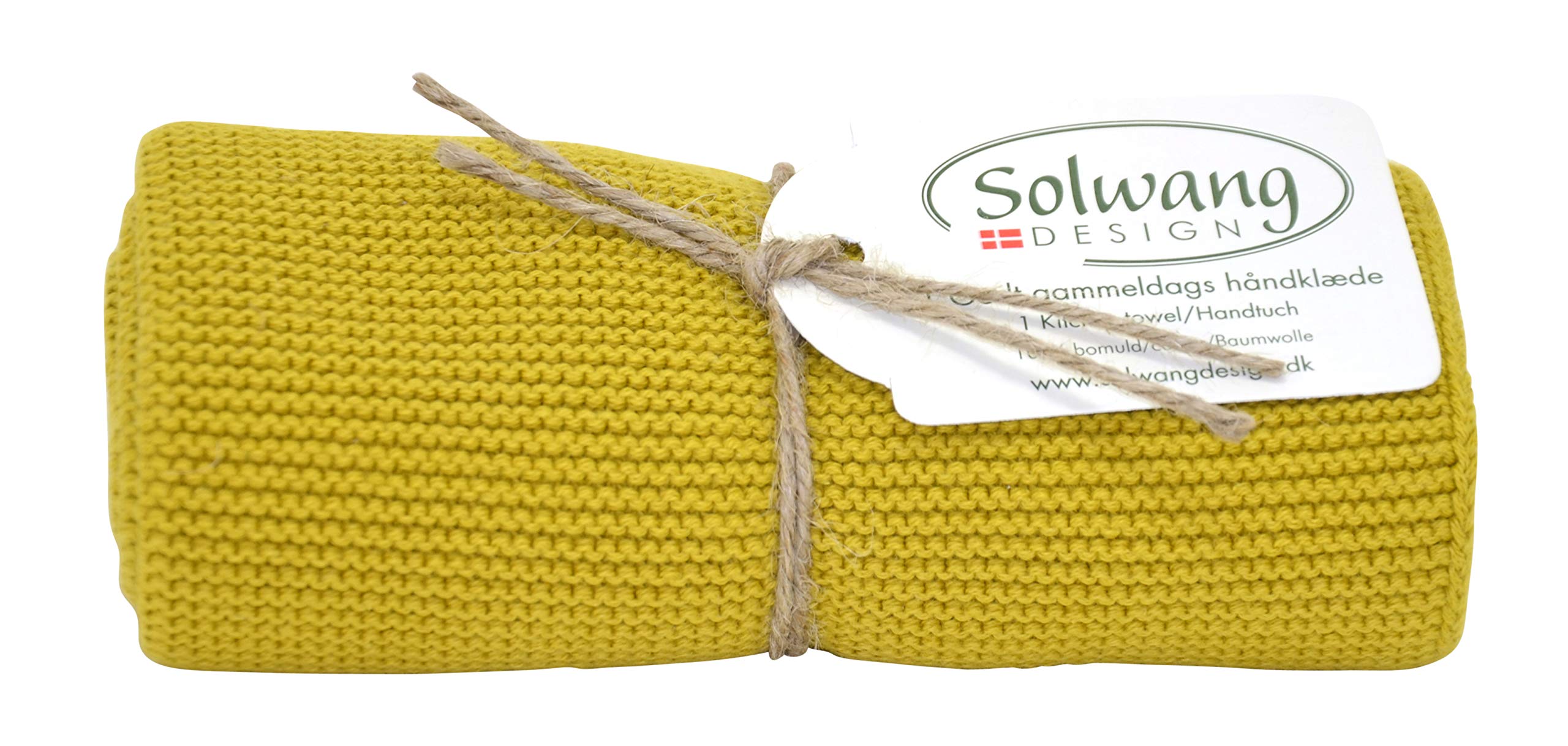 100% Certified Organic Cotton Kitchen & Hand Towel Set - Danish Design, Made in India (Organic Saffron) | Eco-Friendly, Soft & Absorbent for Kitchen, Bathroom & Dining Use