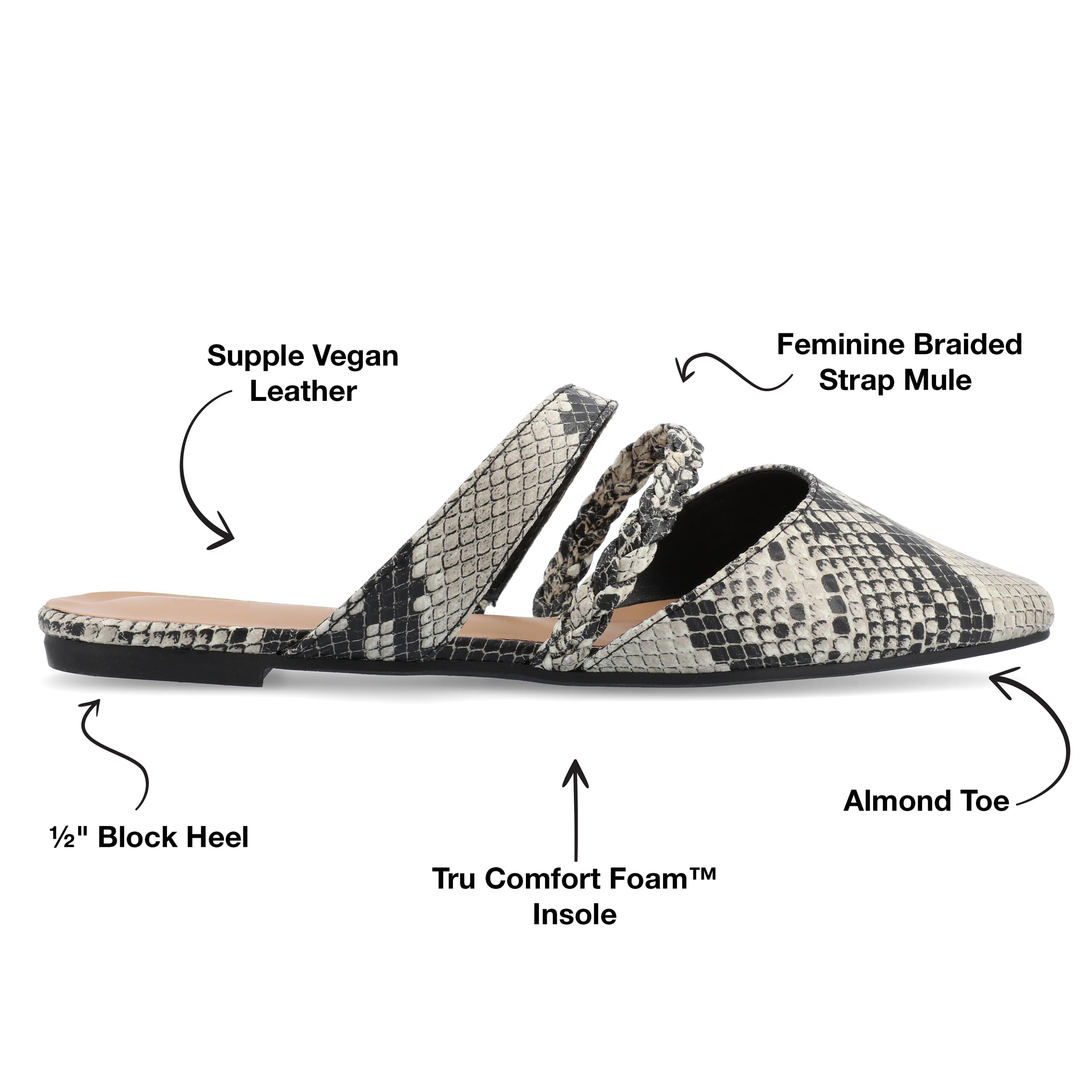 Journee Collection Women's Comfortable Ballet Flats - Lightweight Slip-On Shoes for Work, Travel & Everyday Wear