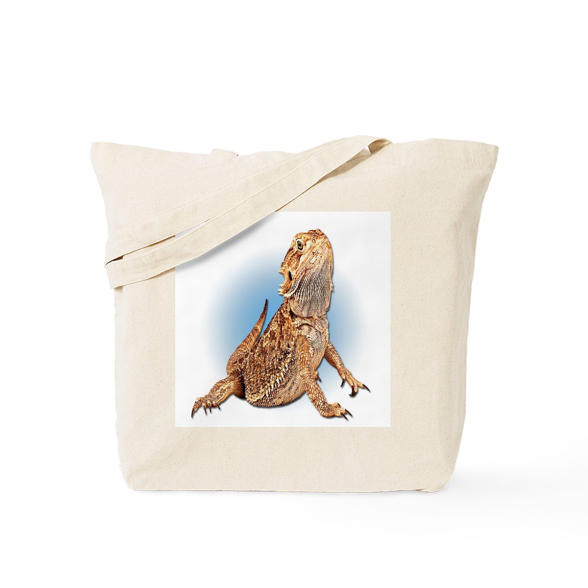 Bearded Dragon Tote Bag - Natural Canvas Reusable Shopping Bag for Pet Lovers | Eco-Friendly Grocery Tote for Reptile Enthusiasts & Daily Use